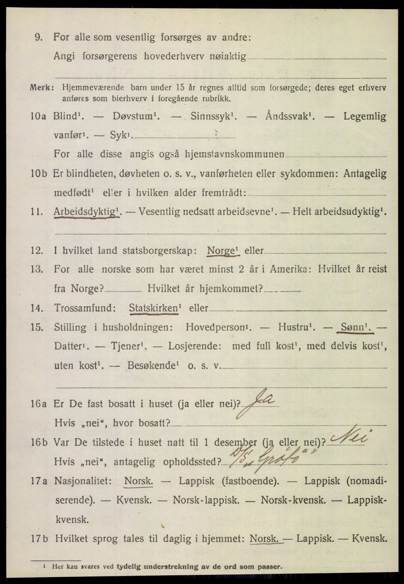 SAT, 1920 census for Leiranger, 1920, p. 2408