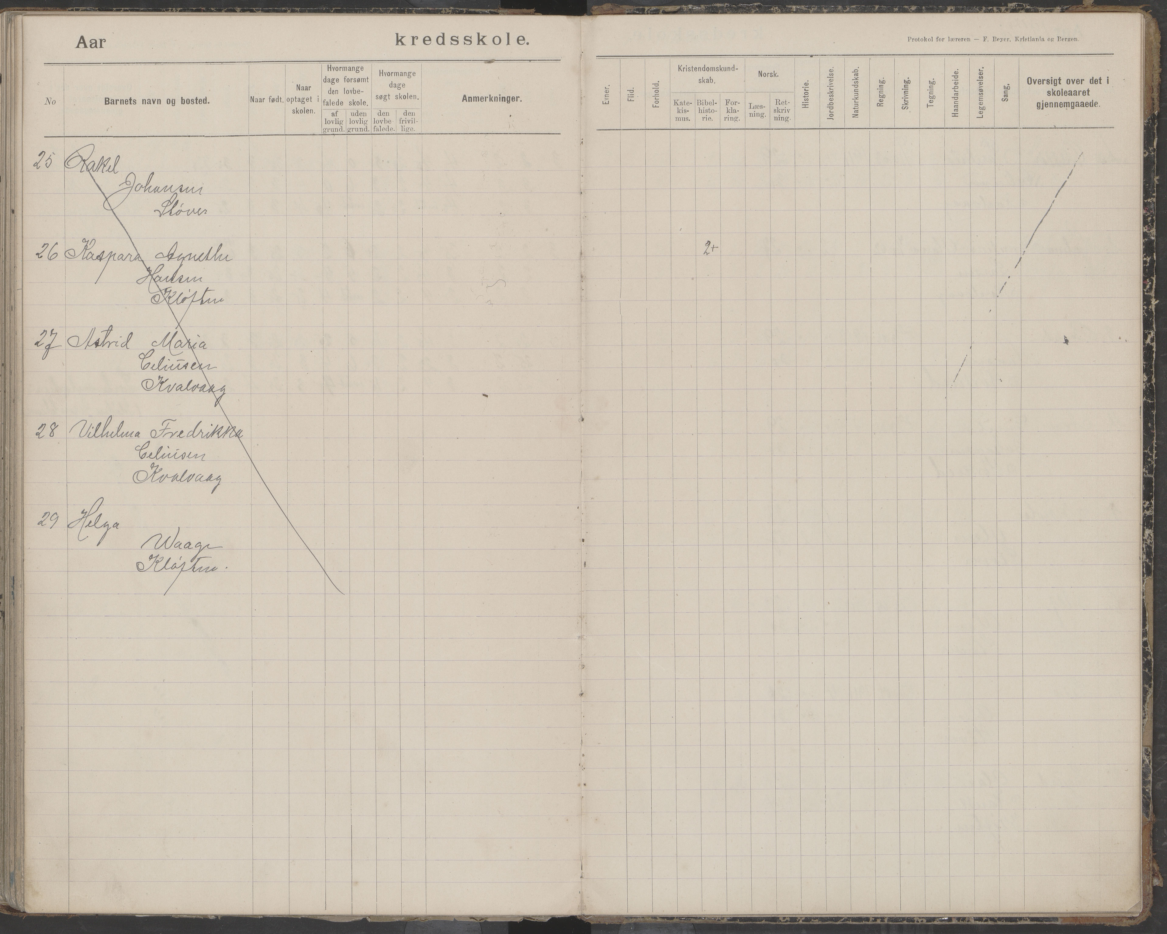 Bodin kommune. Støver skolekrets, AIN/K-18431.510.07/F/Fa/L0006: Protokoll lærere i Støver skolekrets, 1908-1918