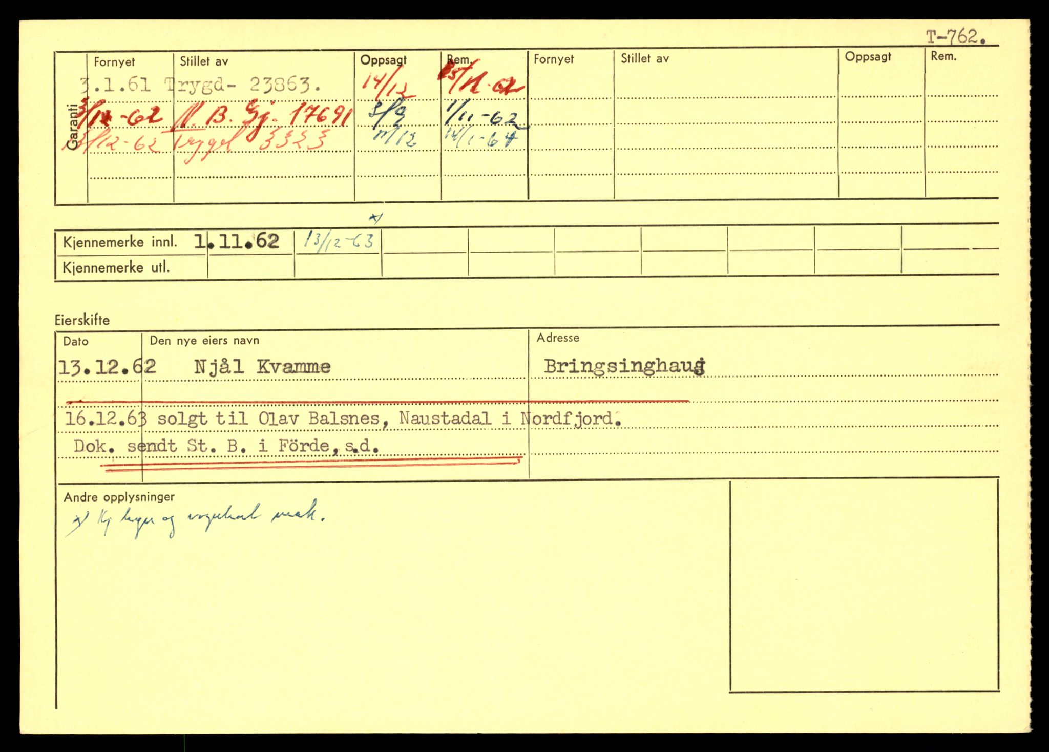 Møre og Romsdal vegkontor - Ålesund trafikkstasjon, AV/SAT-A-4099/F/Fe/L0008: Registreringskort for kjøretøy T 747 - T 894, 1927-1998, p. 452