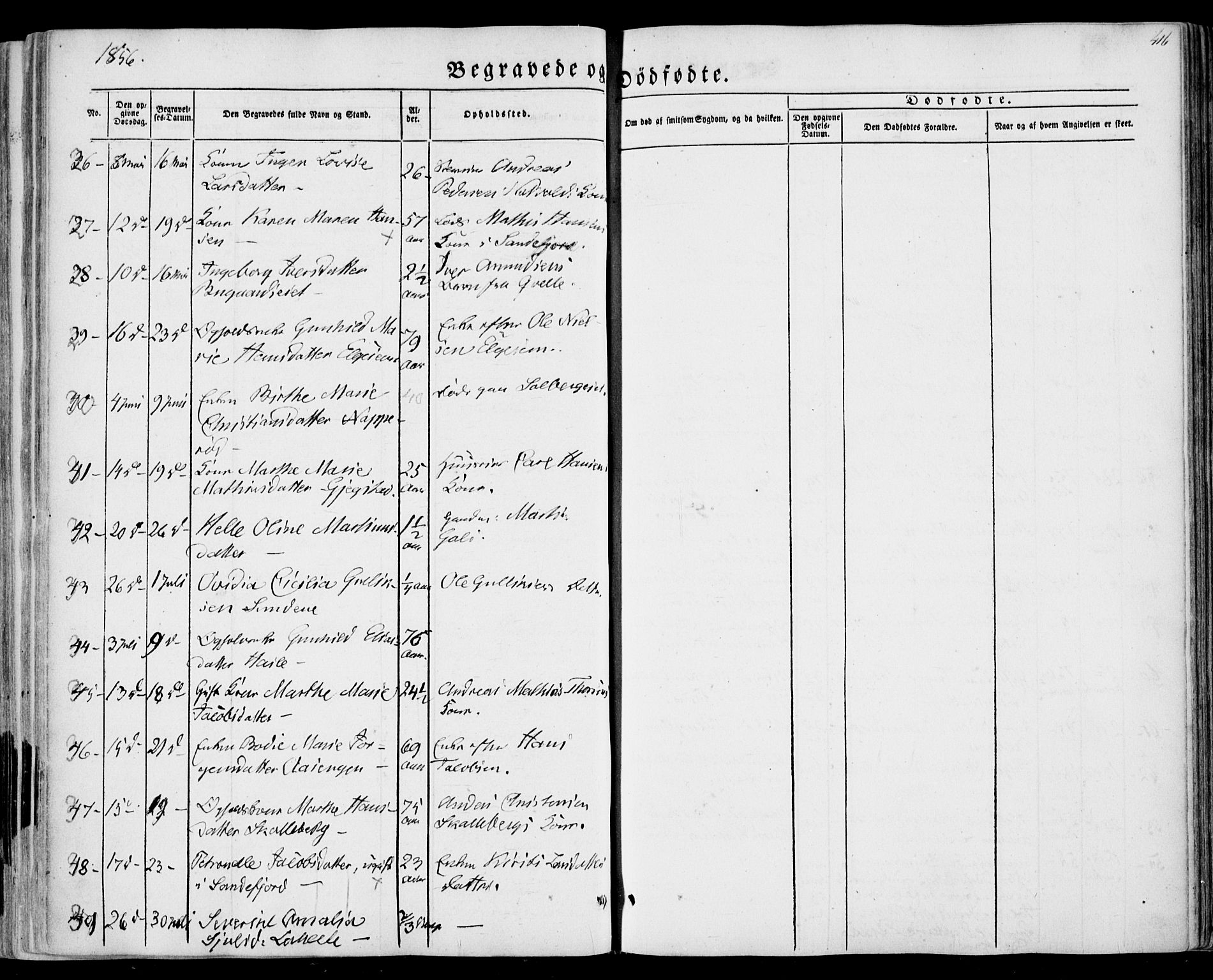 Sandar kirkebøker, SAKO/A-243/F/Fa/L0007: Parish register (official) no. 7, 1855-1861, p. 416