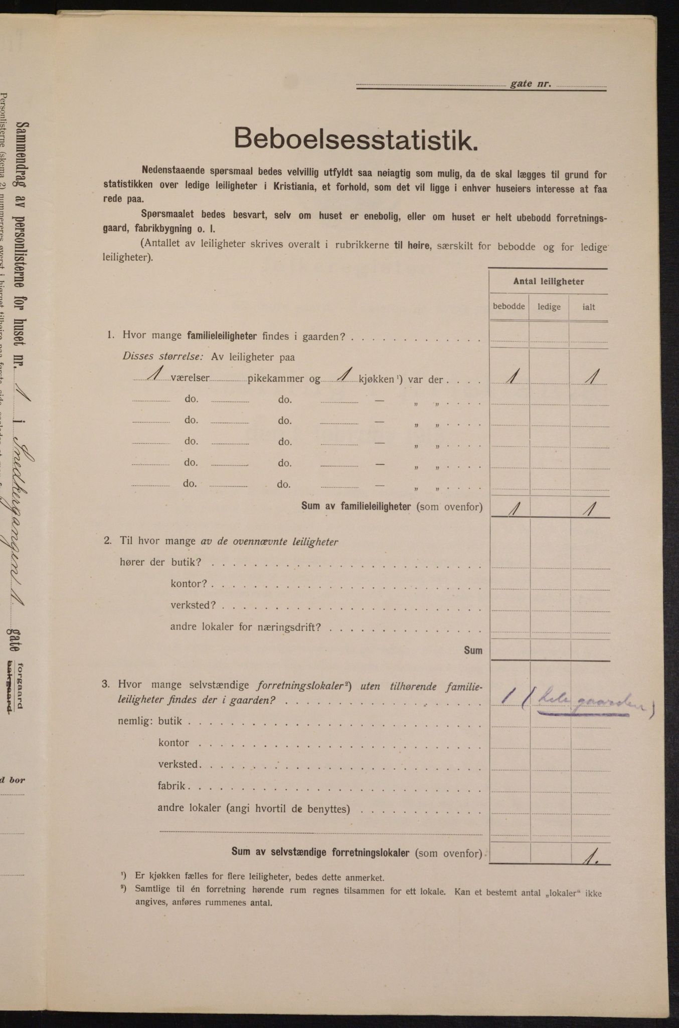 OBA, Municipal Census 1913 for Kristiania, 1913, p. 97952