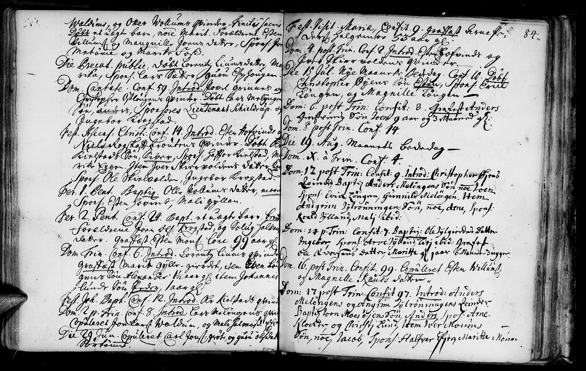Ministerialprotokoller, klokkerbøker og fødselsregistre - Sør-Trøndelag, SAT/A-1456/692/L1101: Parish register (official) no. 692A01, 1690-1746, p. 84
