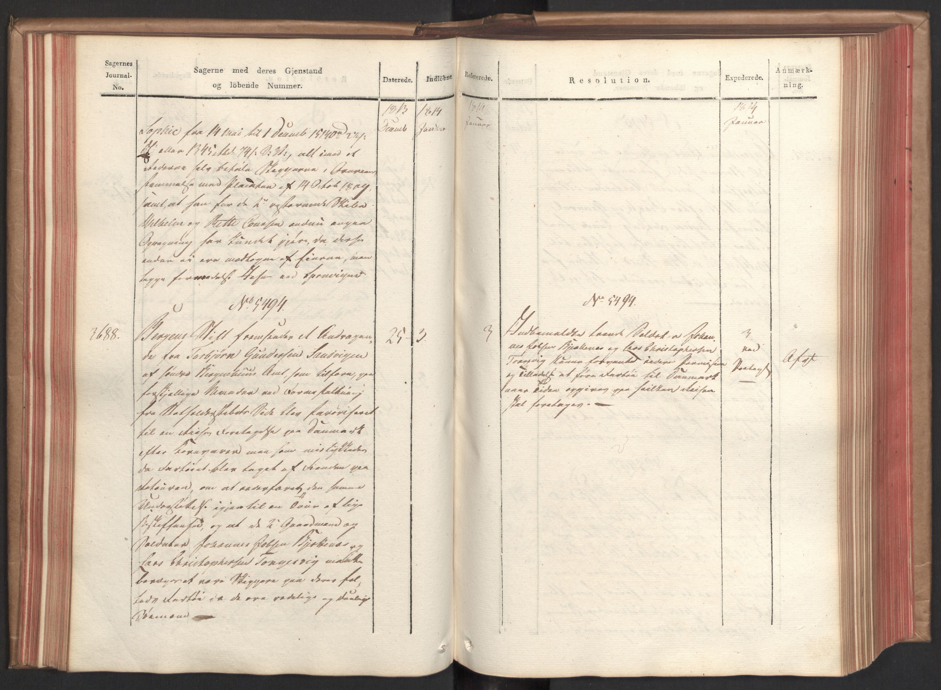 Stattholderembetet 1810-1814, 2. kontor (Kontor B), AV/RA-EA-5432/Ab/L0009: Referatprotokoll,  j.nr. 3539-3951,  l.nr. 5315-5800, 1813-1814, p. 78