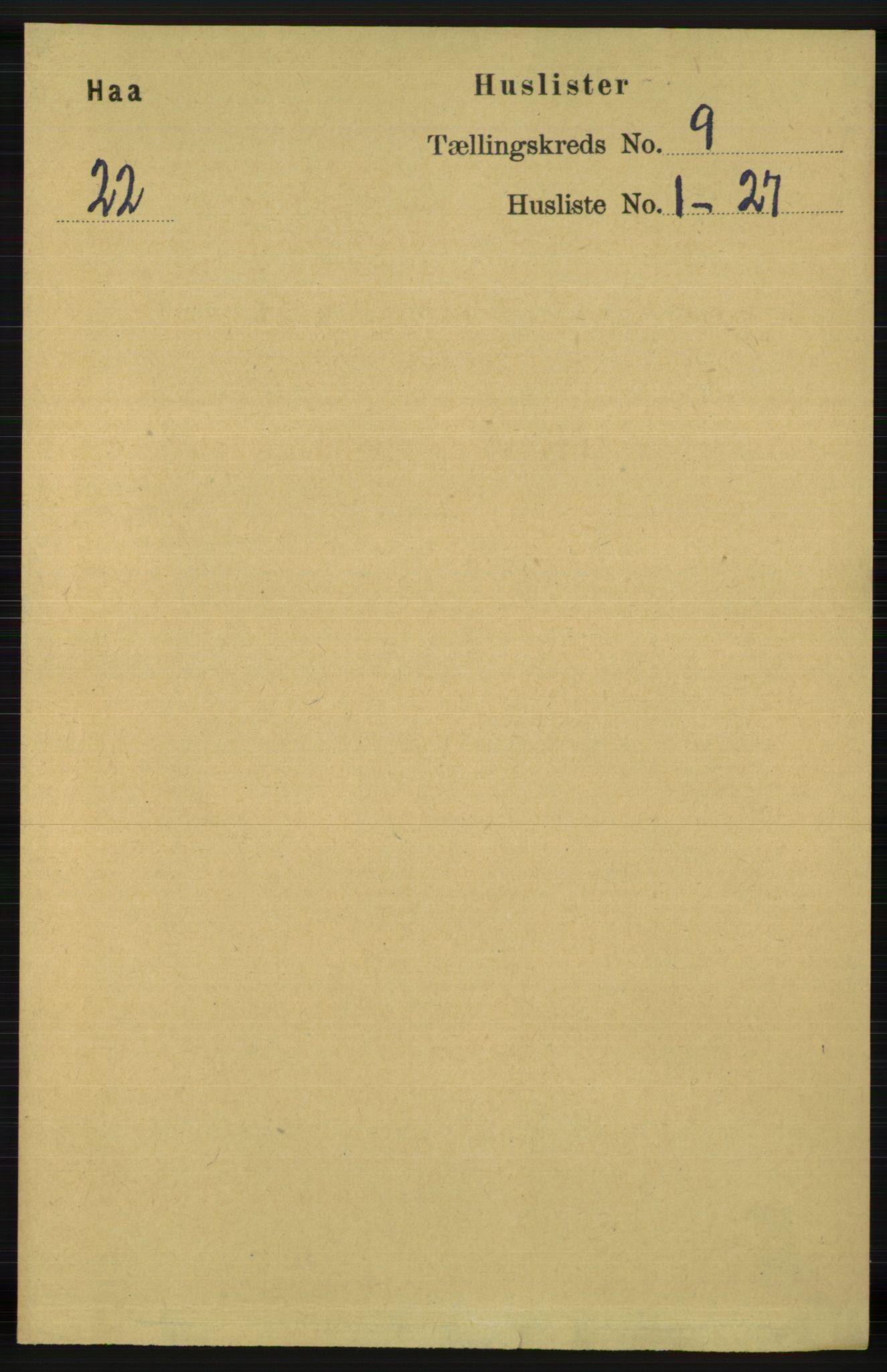 RA, 1891 census for 1119 Hå, 1891, p. 2165