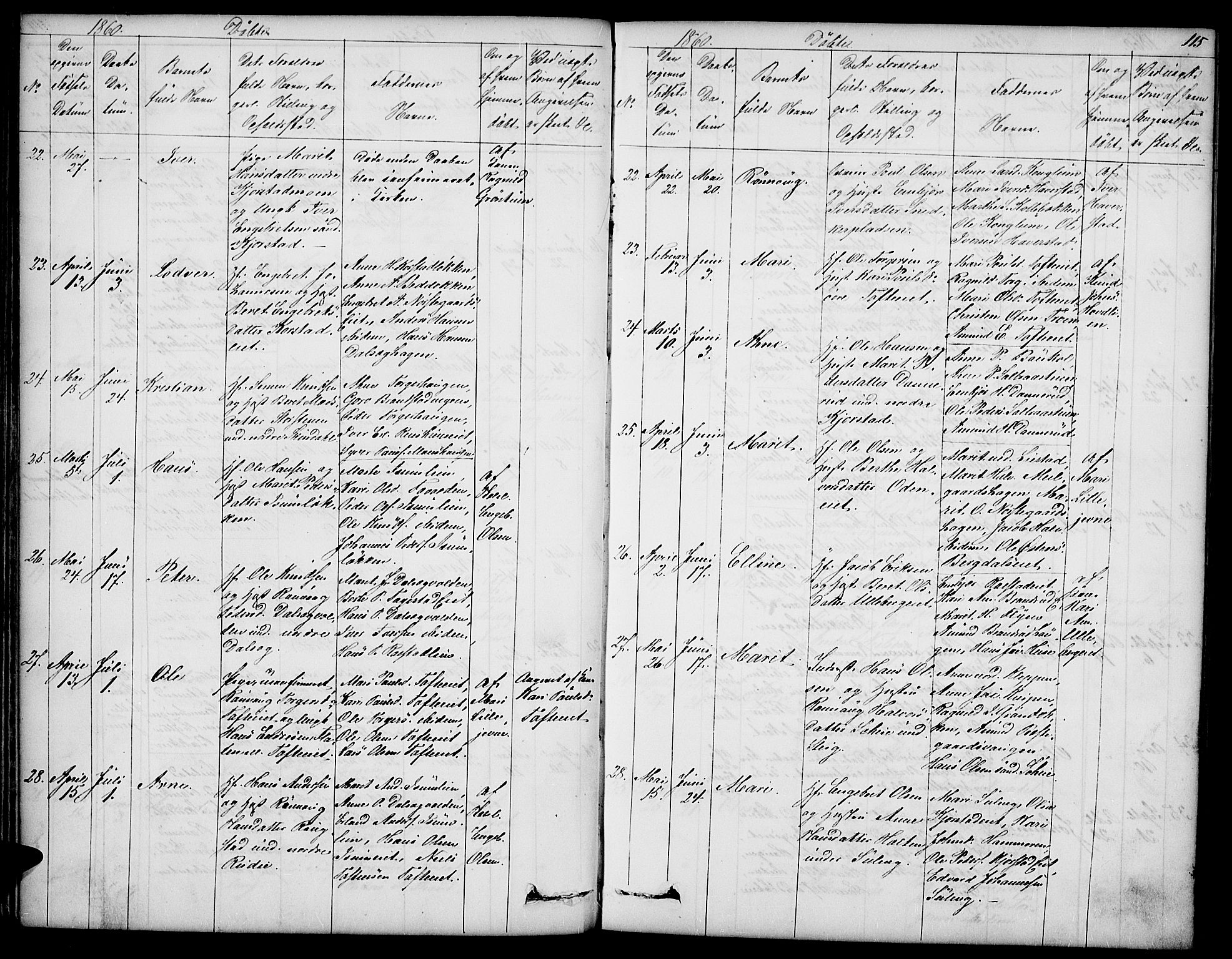 Sør-Fron prestekontor, AV/SAH-PREST-010/H/Ha/Hab/L0001: Parish register (copy) no. 1, 1844-1863, p. 115
