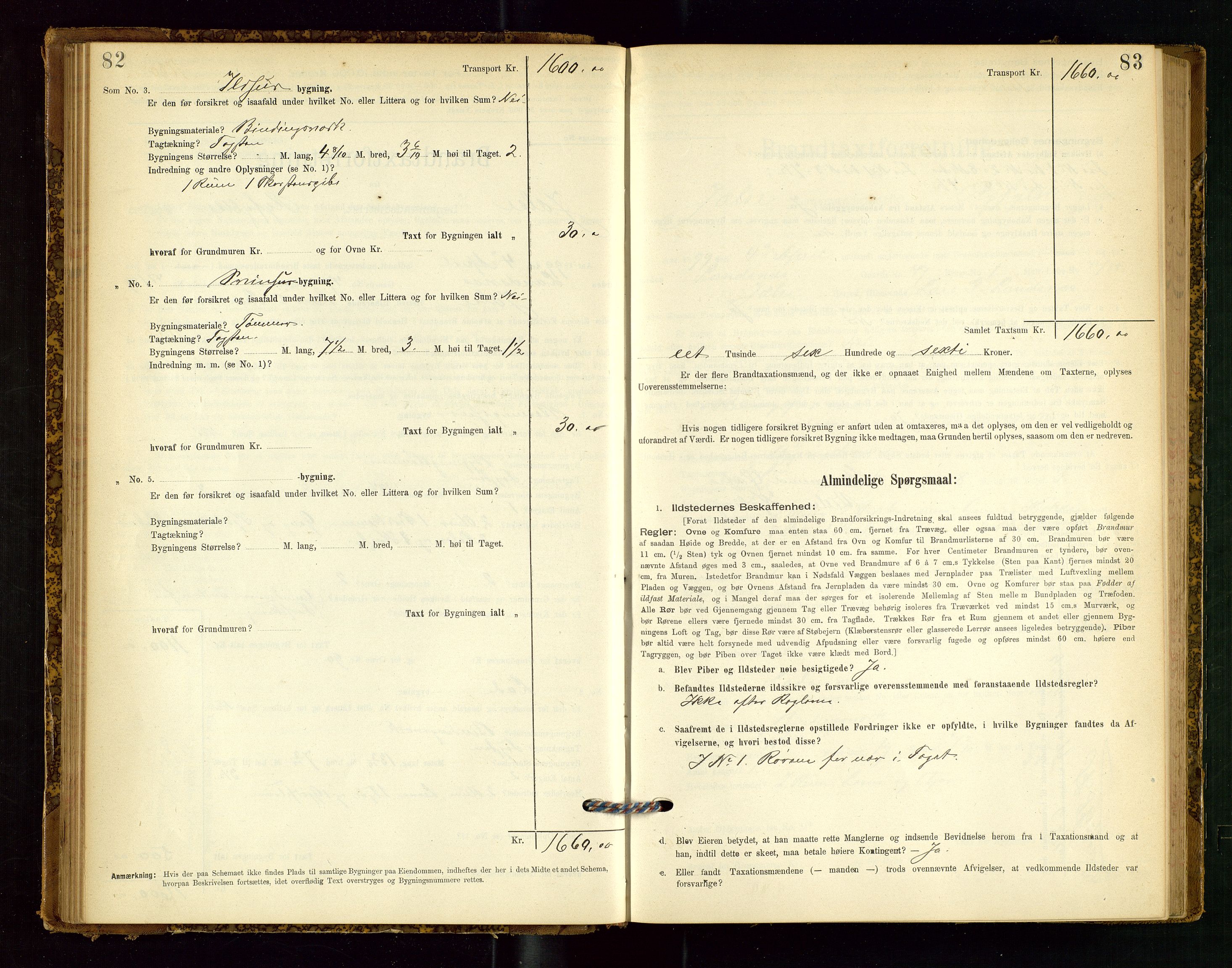 Jelsa lensmannskontor, SAST/A-100360/Gob/L0001: "Brandtaxationsprotocol", 1895-1918, p. 82-83
