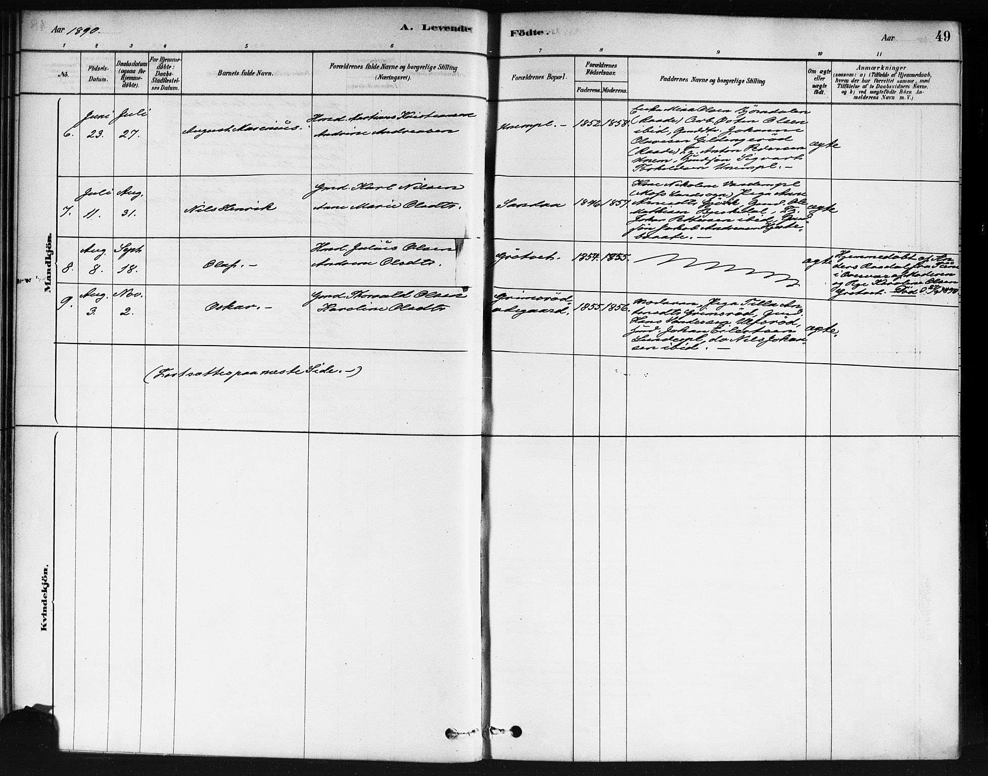 Våler prestekontor Kirkebøker, SAO/A-11083/F/Fb/L0001: Parish register (official) no. II 1, 1878-1896, p. 49