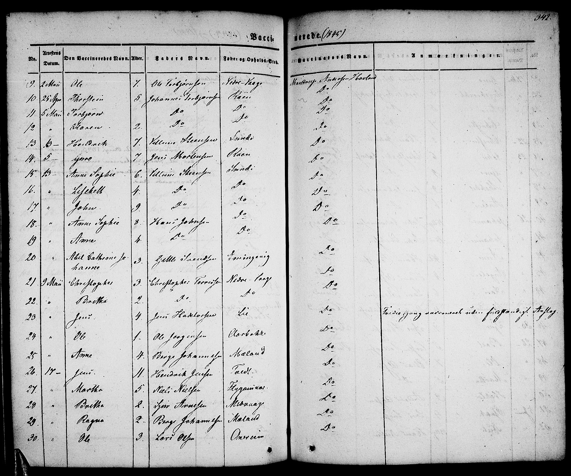 Tysnes sokneprestembete, AV/SAB-A-78601/H/Haa: Parish register (official) no. A 9, 1837-1848, p. 342