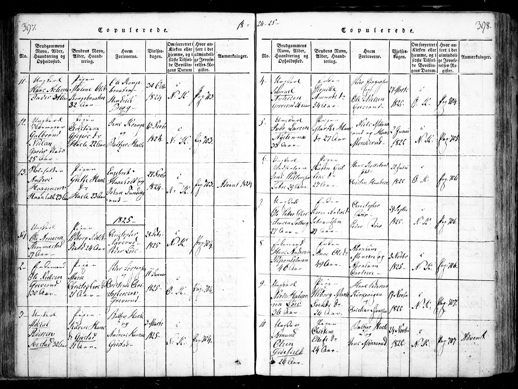 Nesodden prestekontor Kirkebøker, SAO/A-10013/F/Fa/L0006: Parish register (official) no. I 6, 1814-1847, p. 397-398