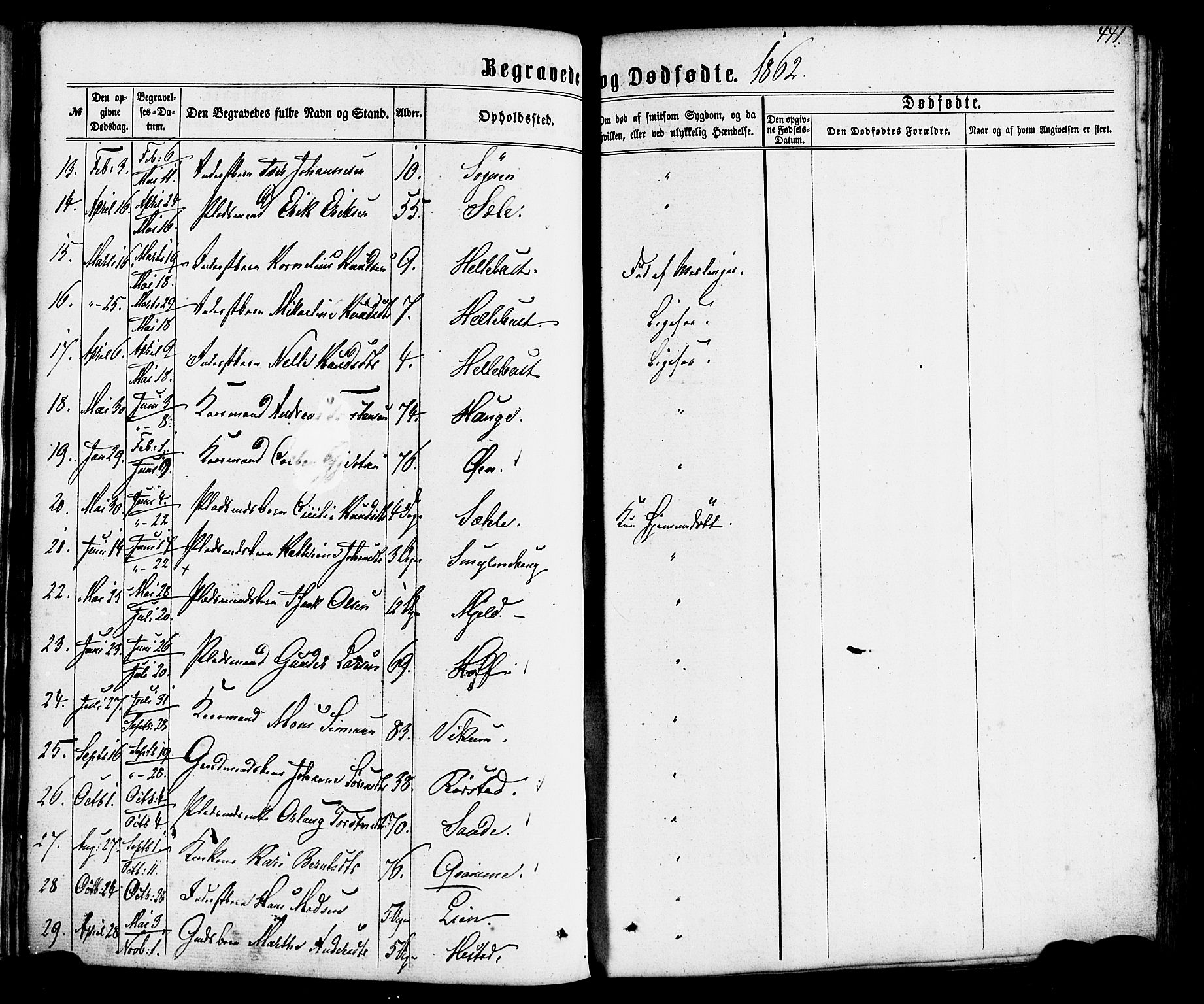 Gaular sokneprestembete, SAB/A-80001/H/Haa: Parish register (official) no. A 5, 1860-1881, p. 441