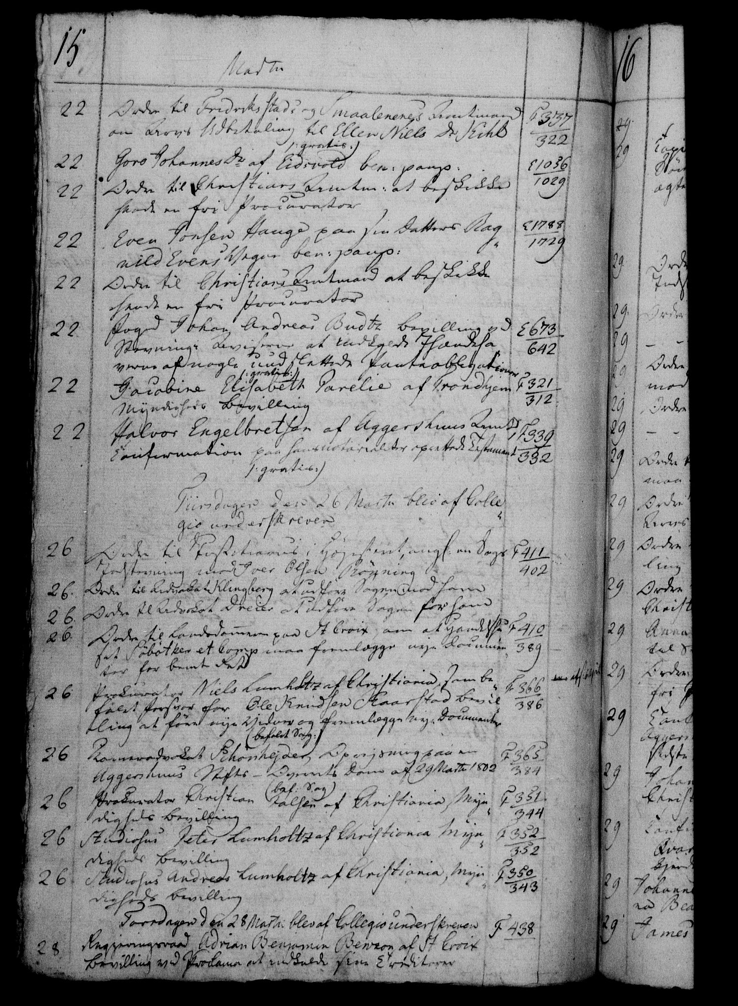 Danske Kanselli 1800-1814, AV/RA-EA-3024/H/Hf/Hfb/Hfbc/L0006: Underskrivelsesbok m. register, 1805, p. 15