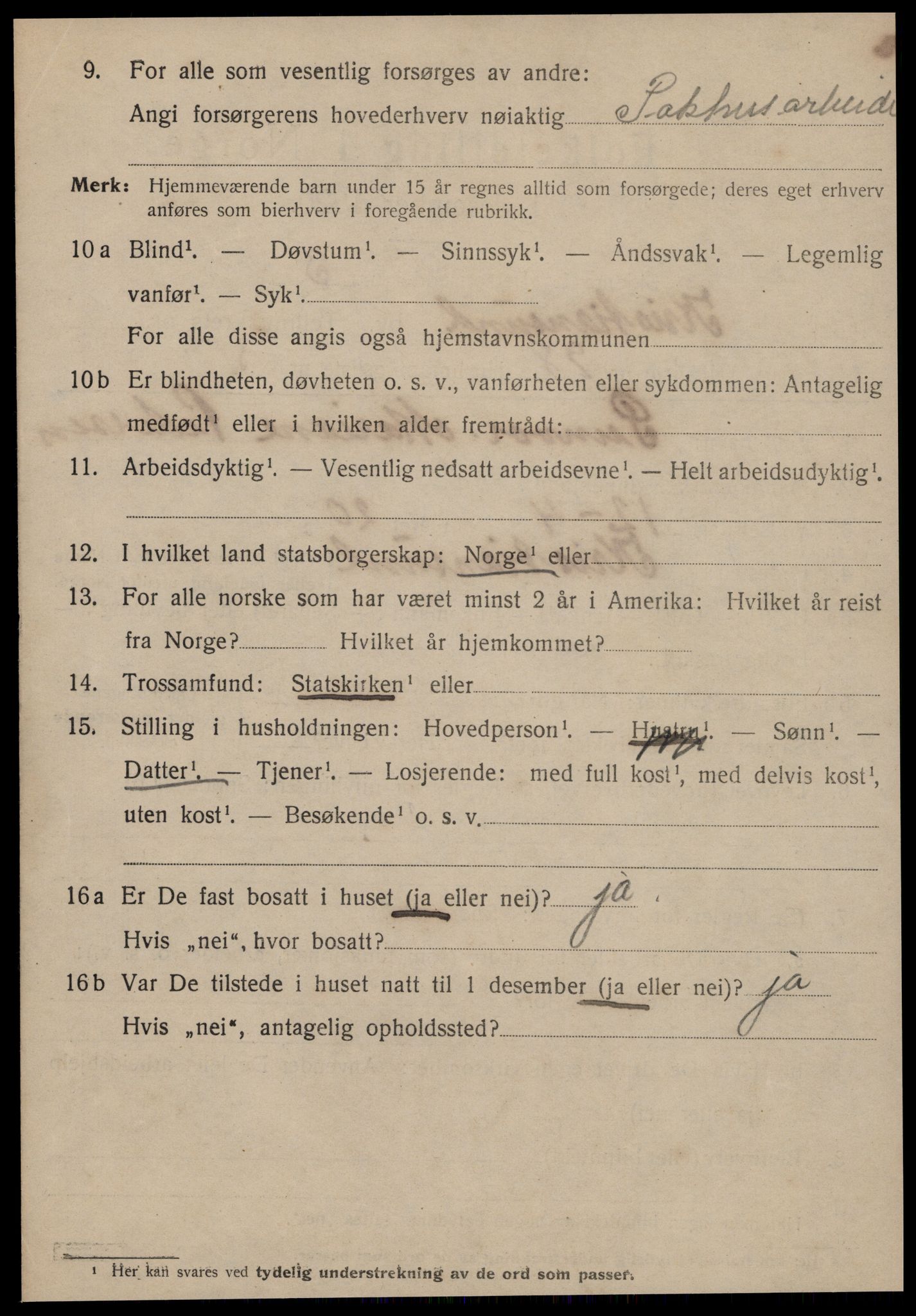 SAT, 1920 census for Kristiansund, 1920, p. 40480