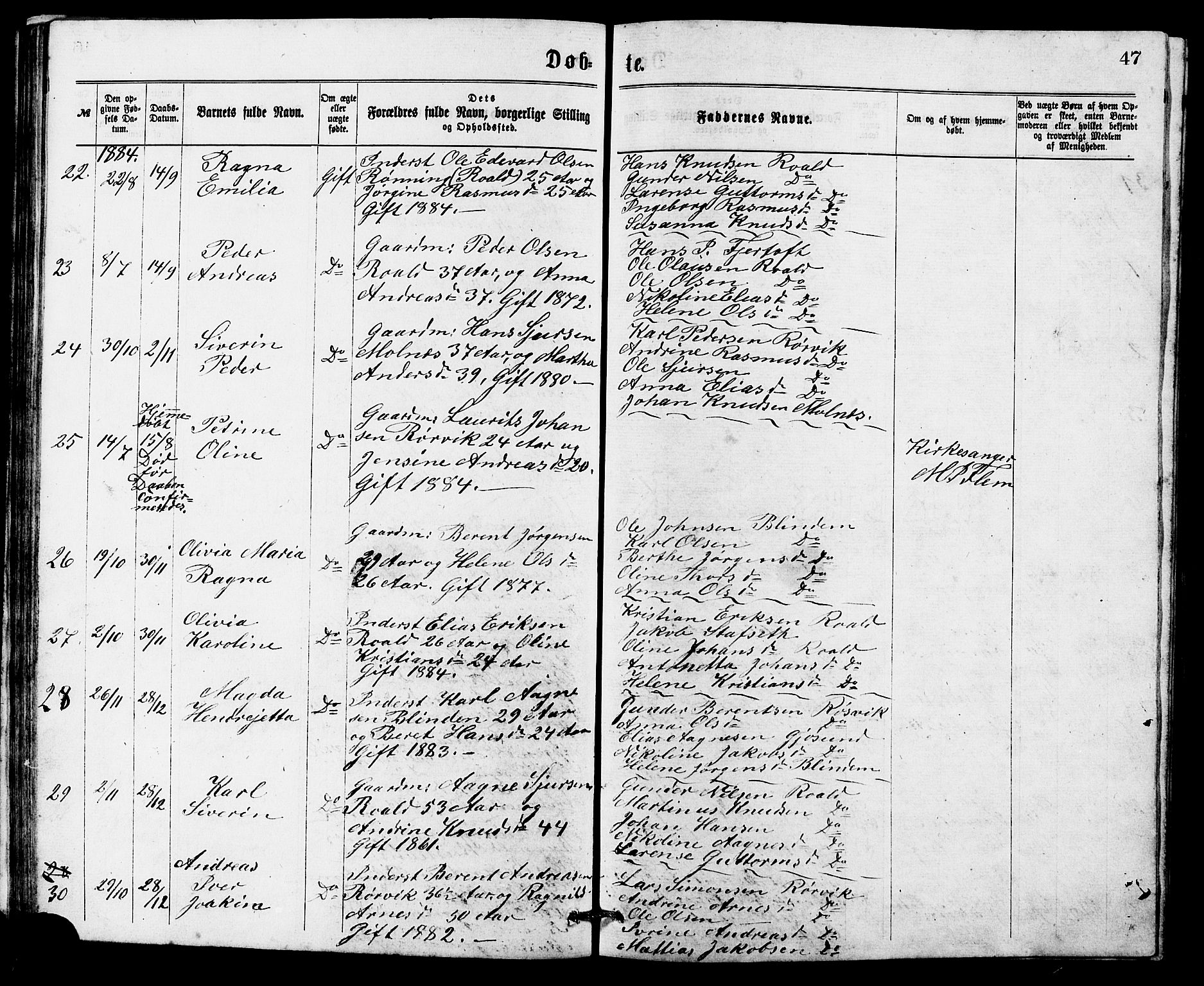 Ministerialprotokoller, klokkerbøker og fødselsregistre - Møre og Romsdal, AV/SAT-A-1454/537/L0521: Parish register (copy) no. 537C02, 1869-1888, p. 47