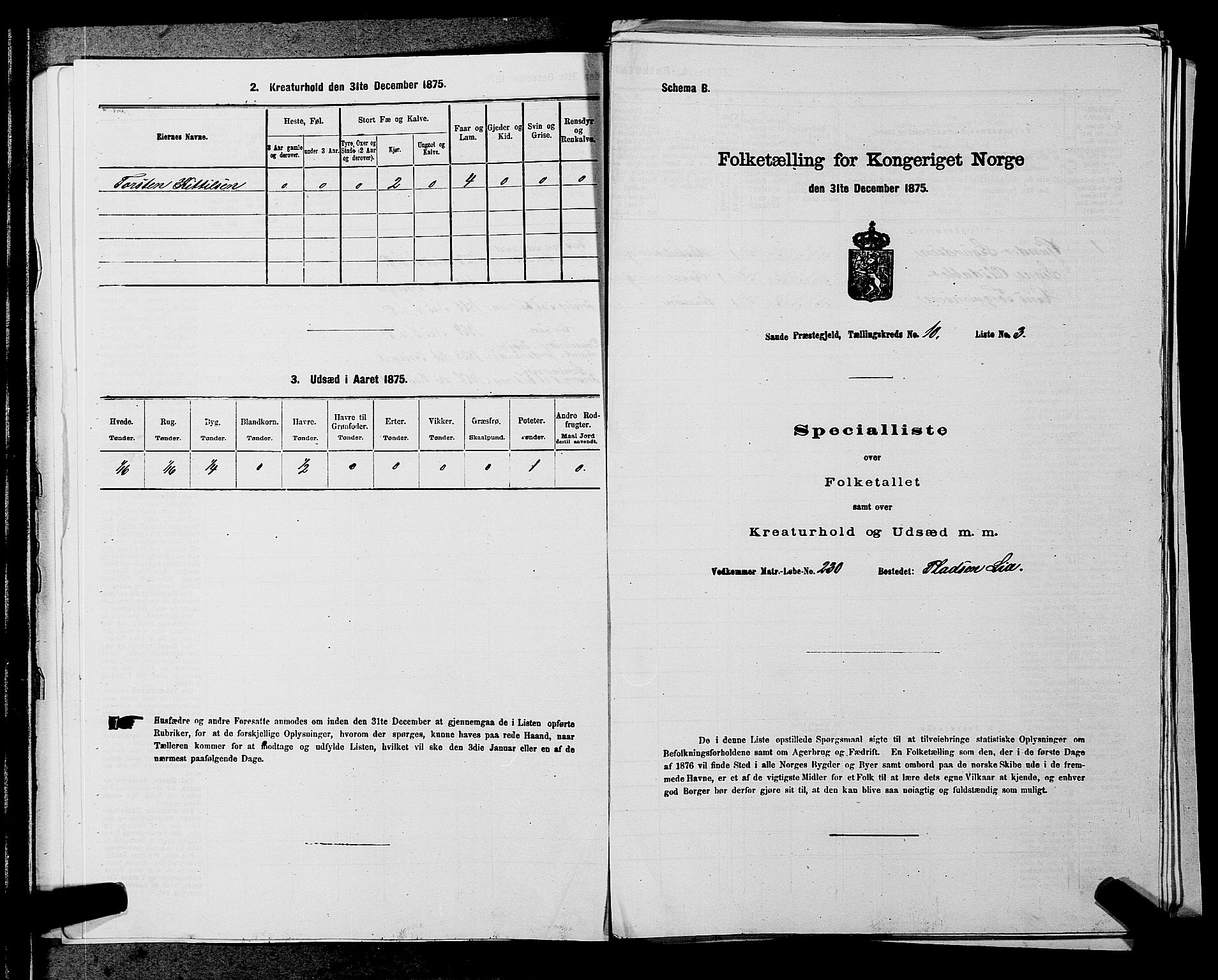 SAKO, 1875 census for 0822P Sauherad, 1875, p. 1177