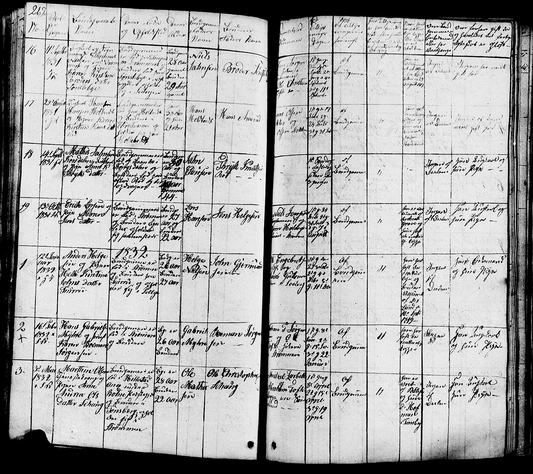 Hurum kirkebøker, SAKO/A-229/G/Ga/L0002: Parish register (copy) no. I 2, 1827-1857, p. 262