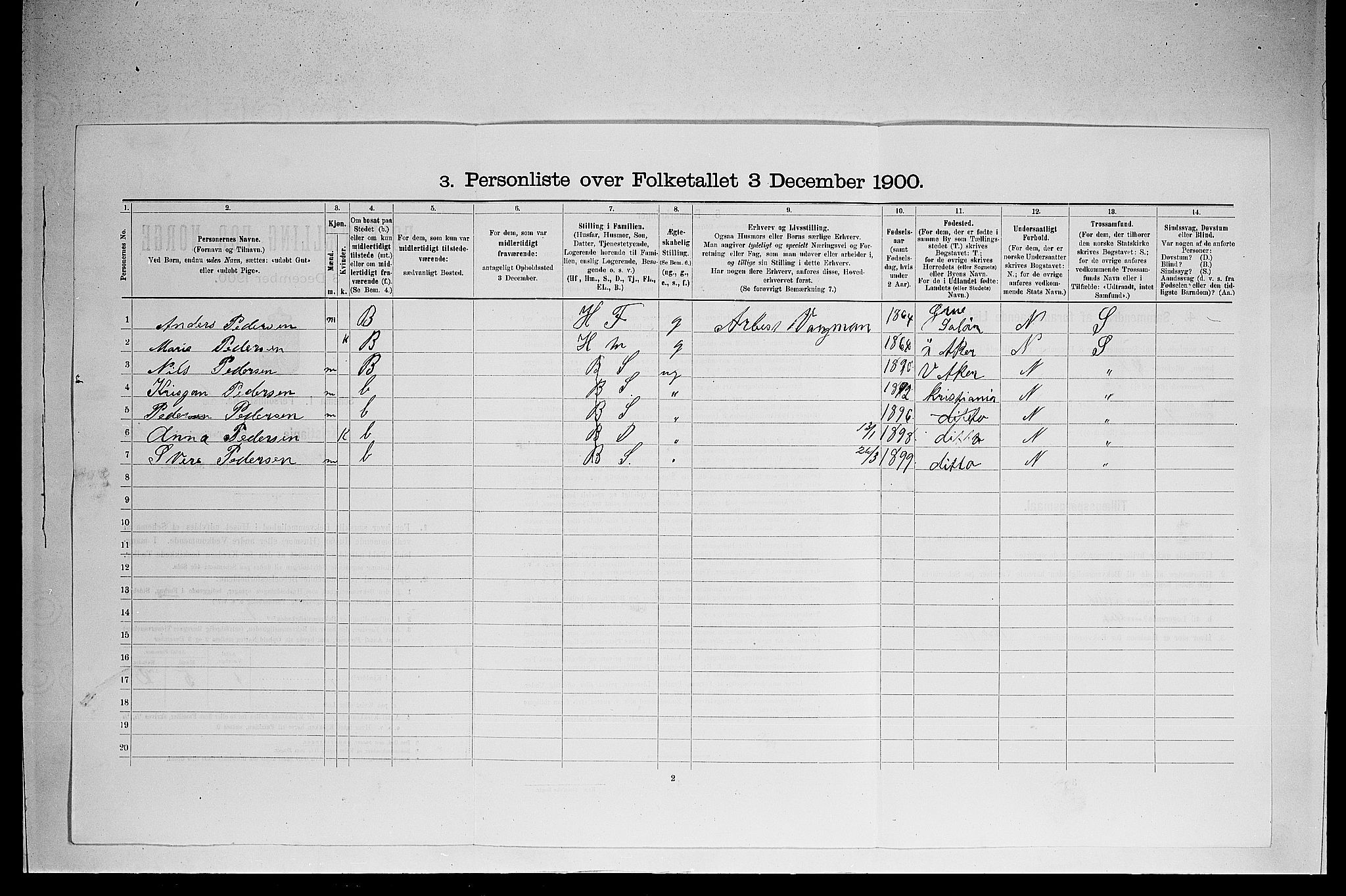 SAO, 1900 census for Kristiania, 1900, p. 21415