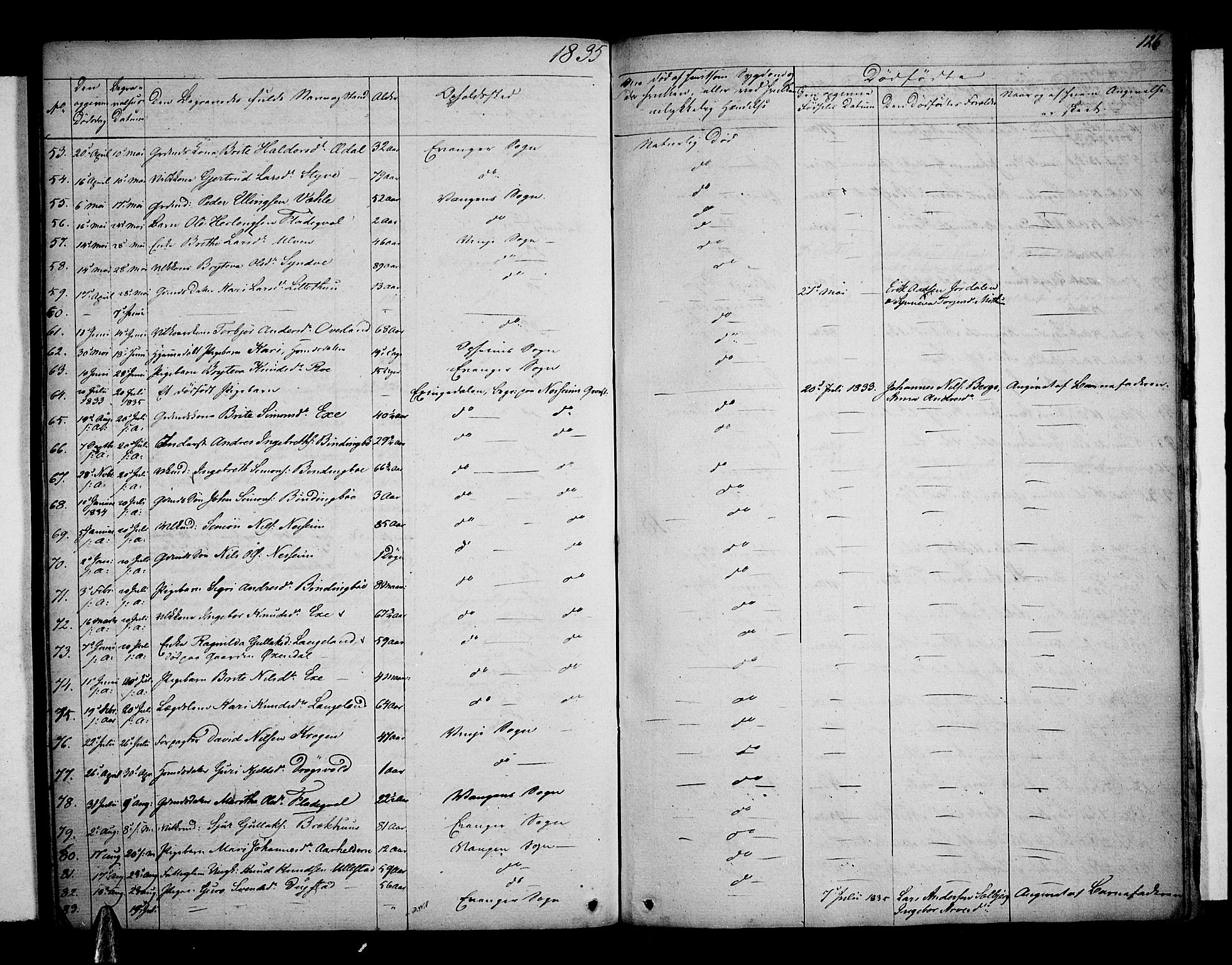 Voss sokneprestembete, SAB/A-79001: Curate's parish register no. A 1, 1821-1841, p. 126