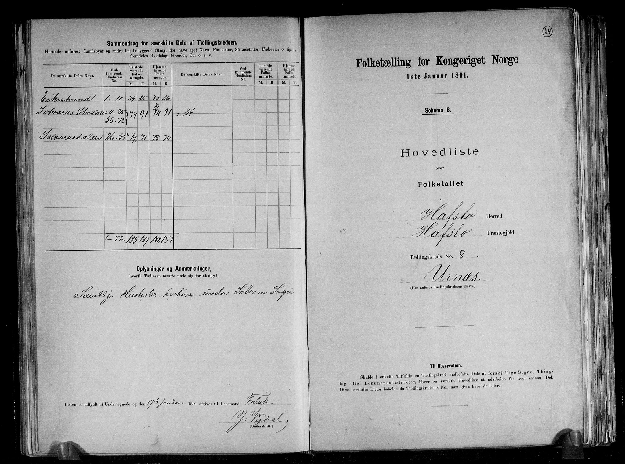 RA, 1891 census for 1425 Hafslo, 1891, p. 26