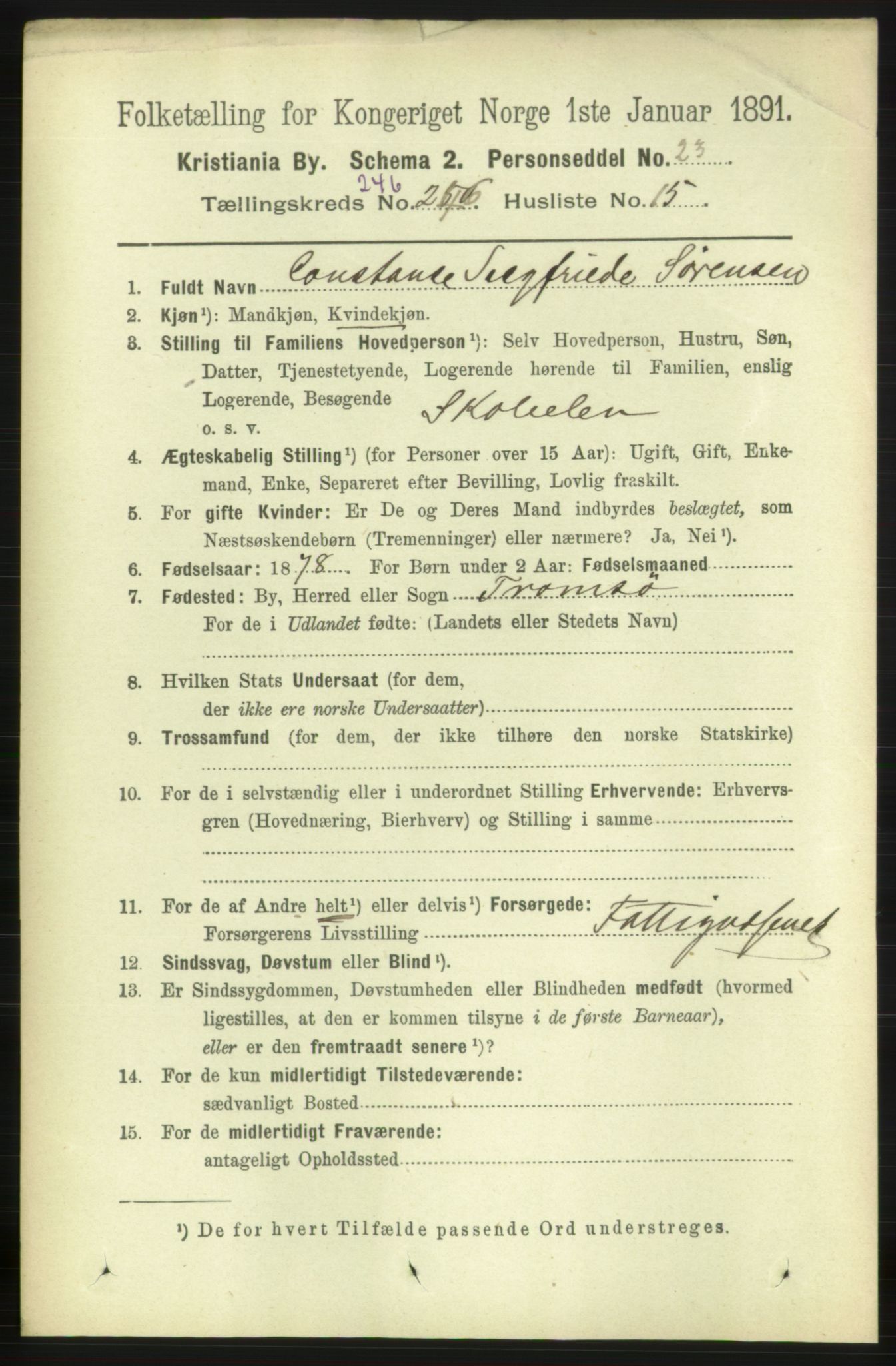 RA, 1891 census for 0301 Kristiania, 1891, p. 150353