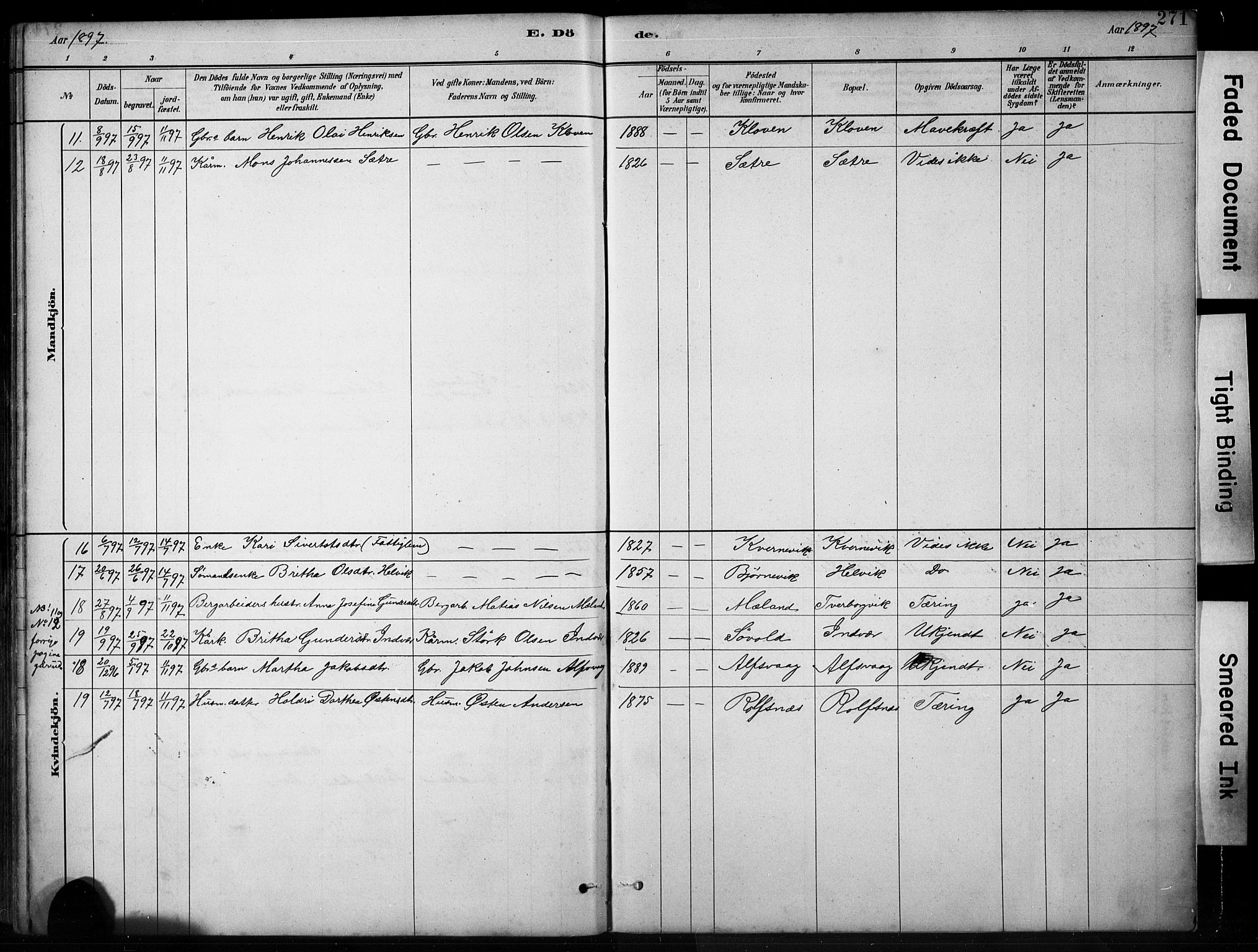 Finnås sokneprestembete, AV/SAB-A-99925/H/Ha/Hab/Habb/L0003: Parish register (copy) no. B 3, 1882-1897, p. 271