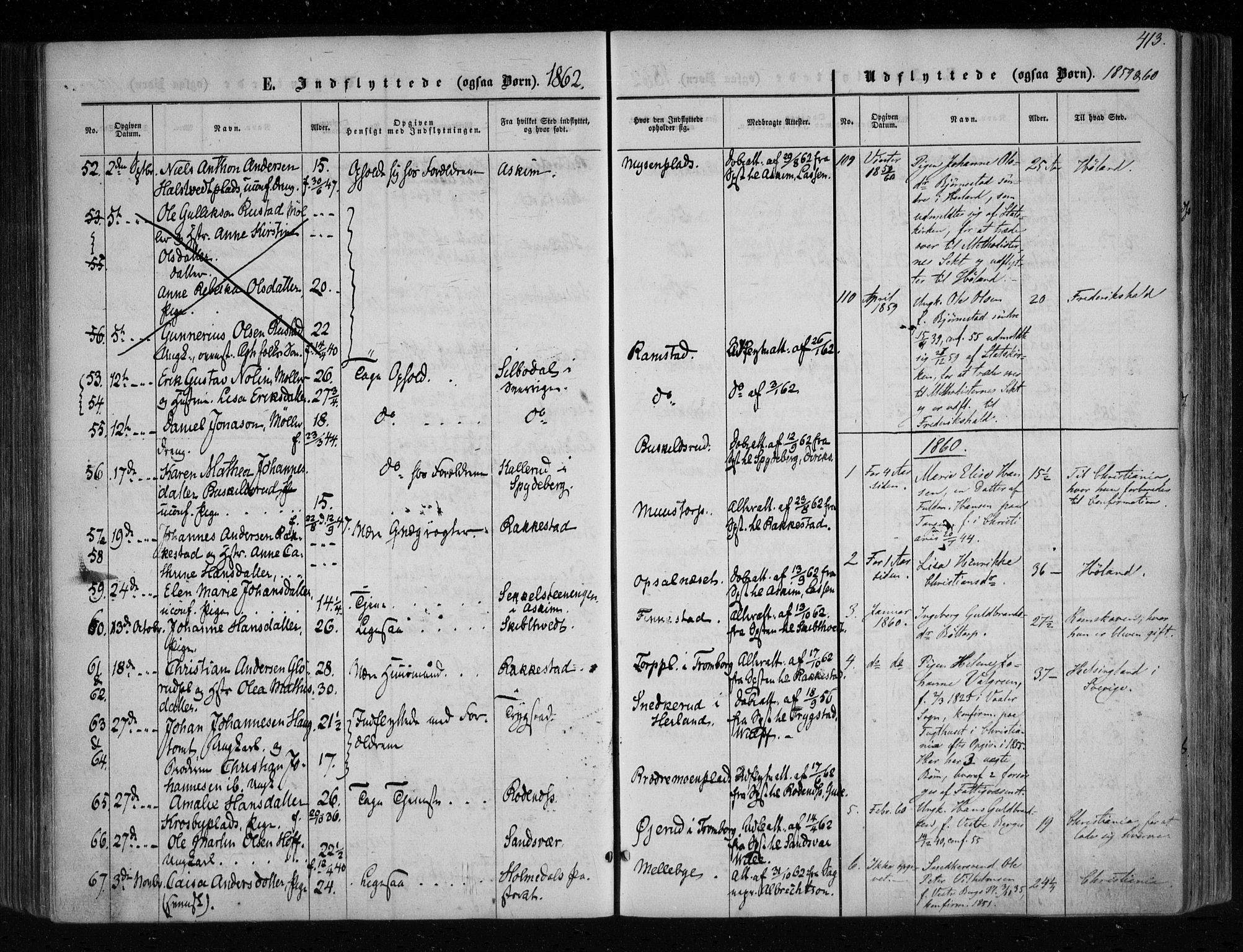 Eidsberg prestekontor Kirkebøker, SAO/A-10905/F/Fa/L0010.b: Parish register (official) no. I 10B, 1857-1866, p. 413