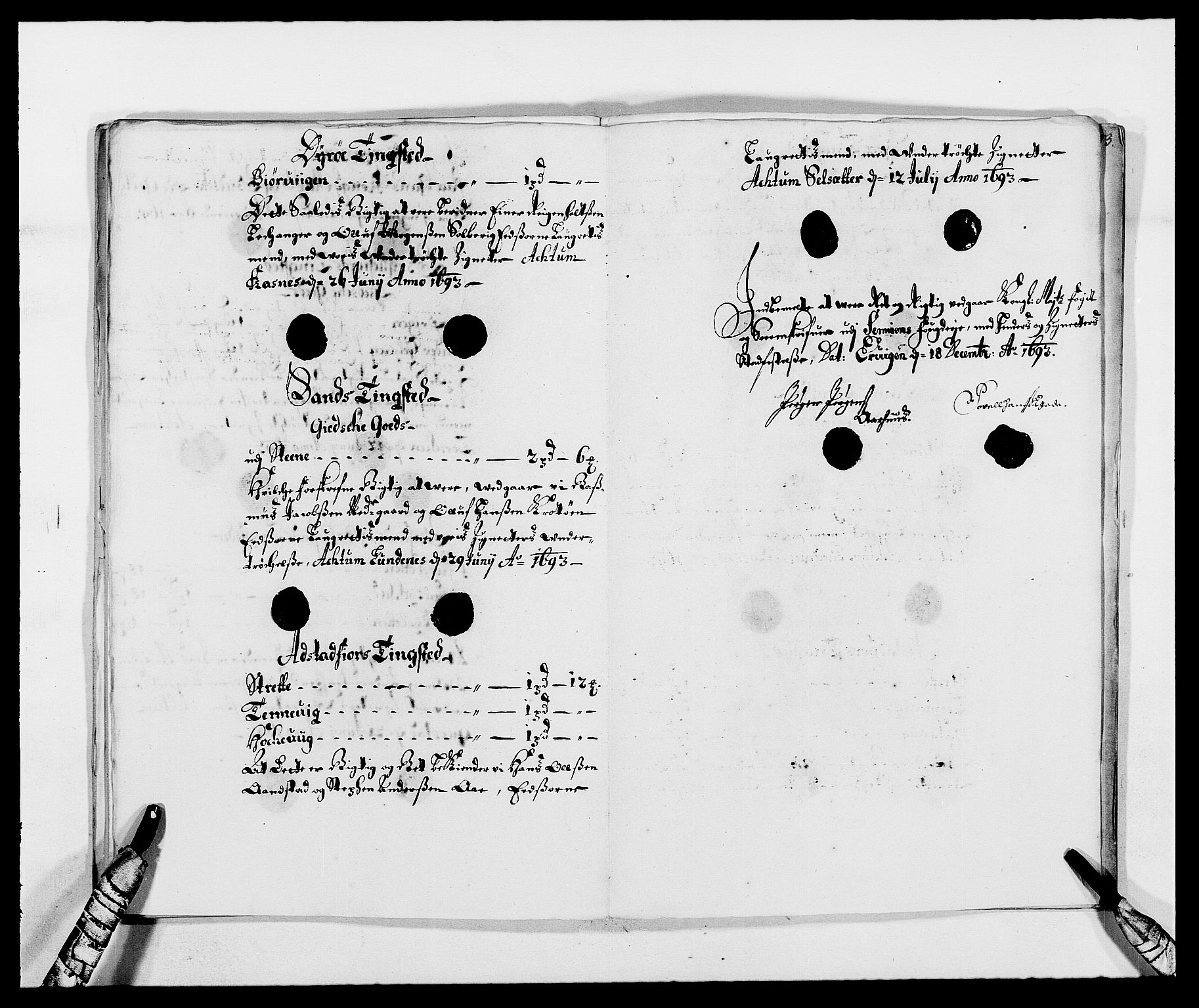 Rentekammeret inntil 1814, Reviderte regnskaper, Fogderegnskap, AV/RA-EA-4092/R68/L4752: Fogderegnskap Senja og Troms, 1691-1693, p. 389