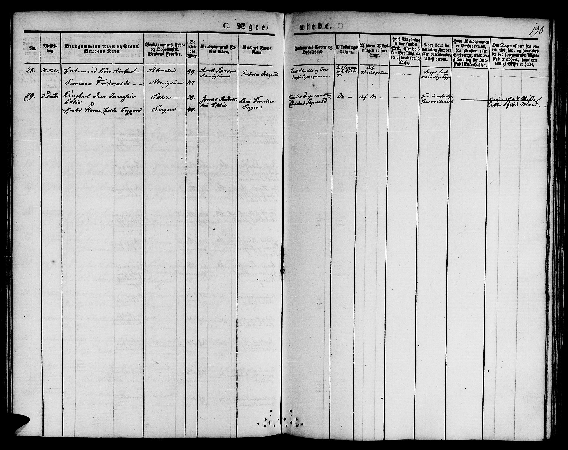 Ministerialprotokoller, klokkerbøker og fødselsregistre - Sør-Trøndelag, SAT/A-1456/668/L0804: Parish register (official) no. 668A04, 1826-1839, p. 190