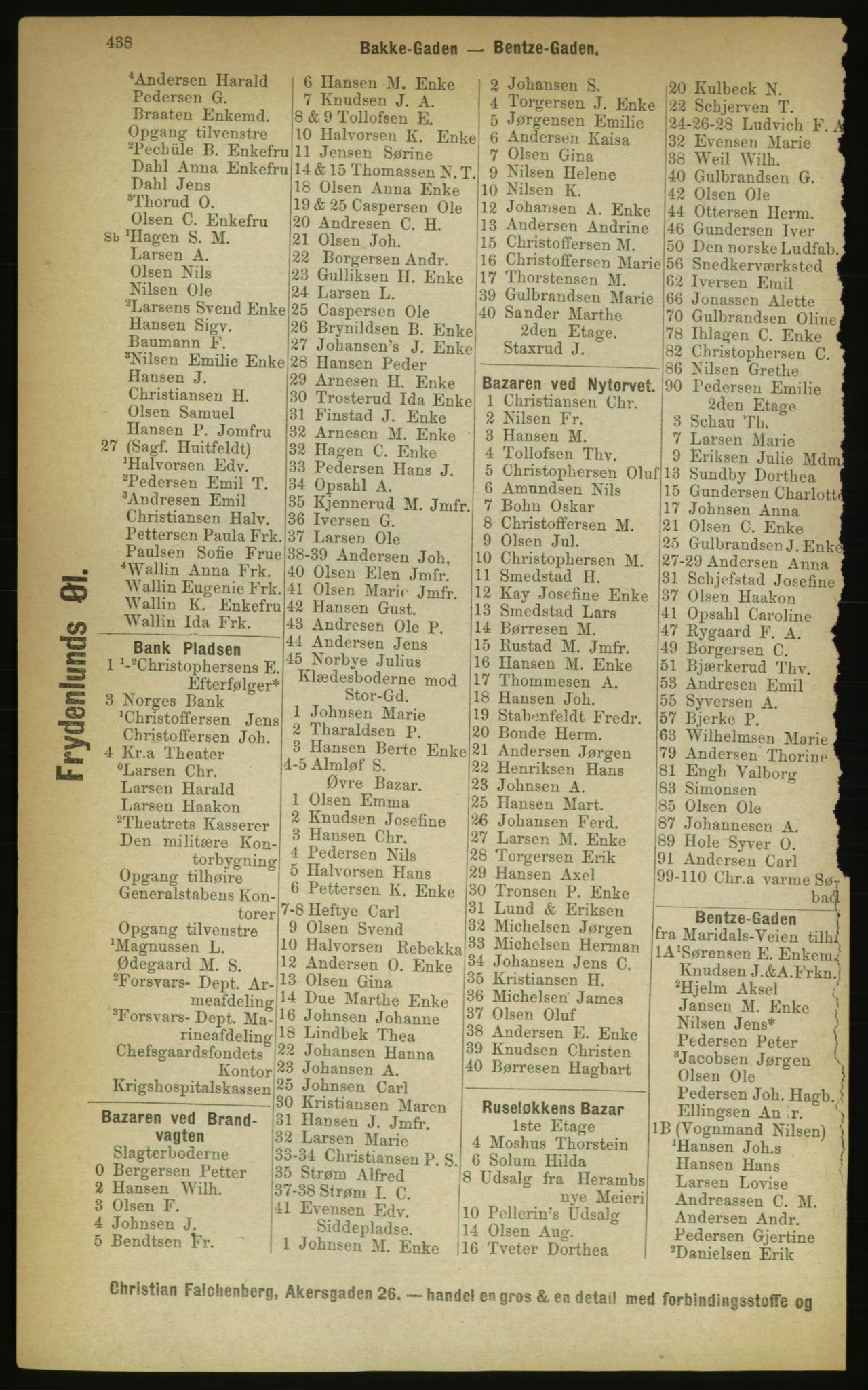 Kristiania/Oslo adressebok, PUBL/-, 1889, p. 438