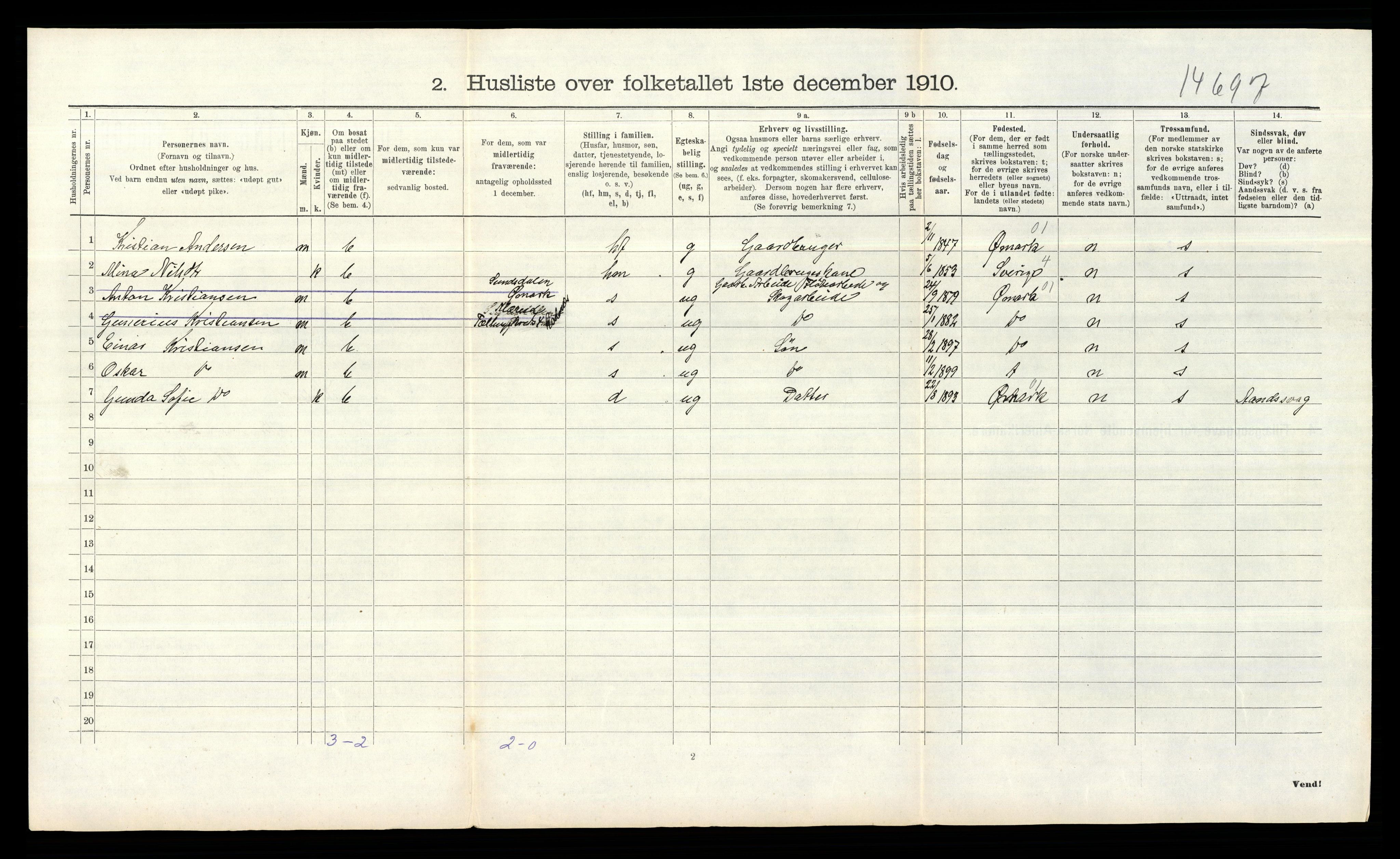 RA, 1910 census for Rødenes, 1910, p. 138