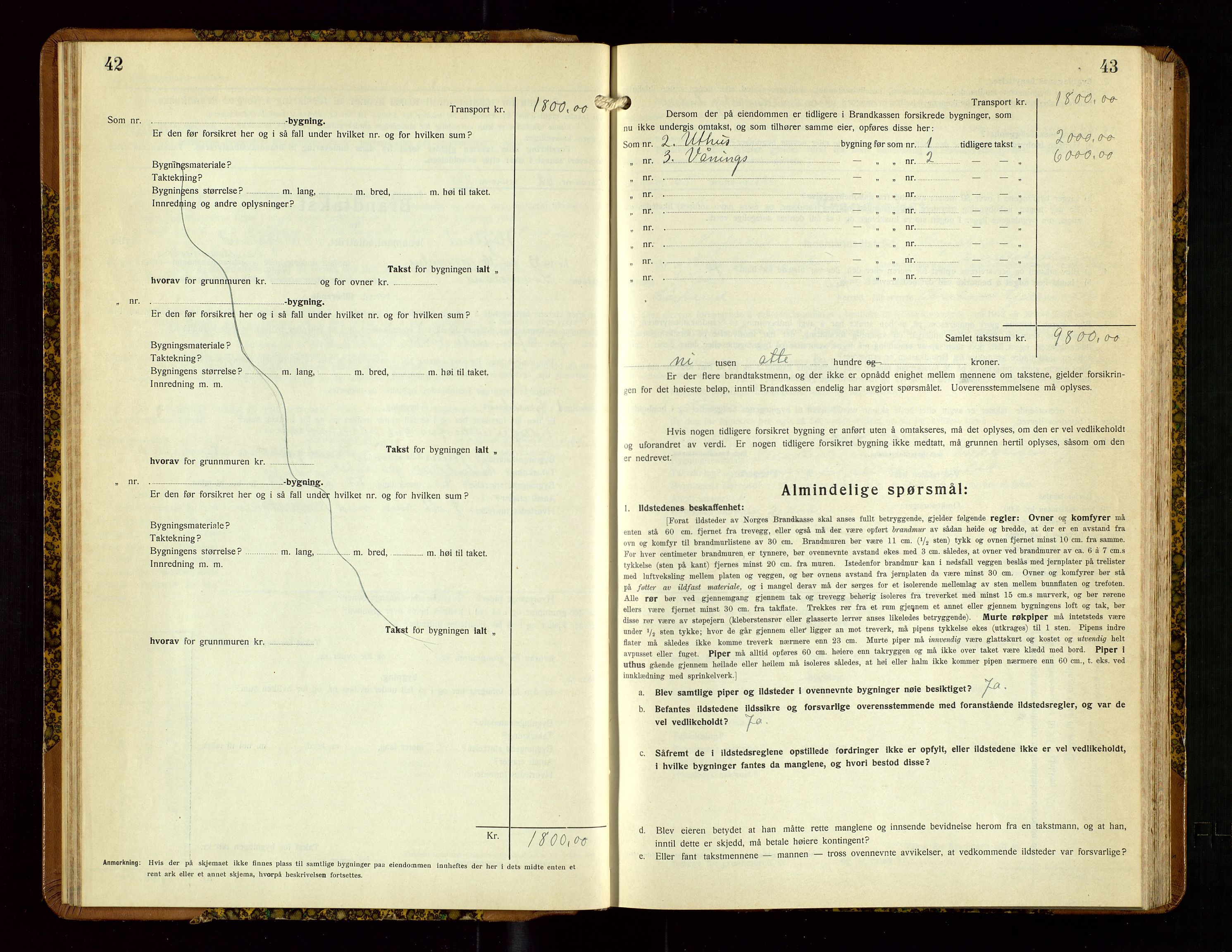 Høyland/Sandnes lensmannskontor, AV/SAST-A-100166/Gob/L0005: "Brandtakstprotokoll", 1933-1936, p. 42-43