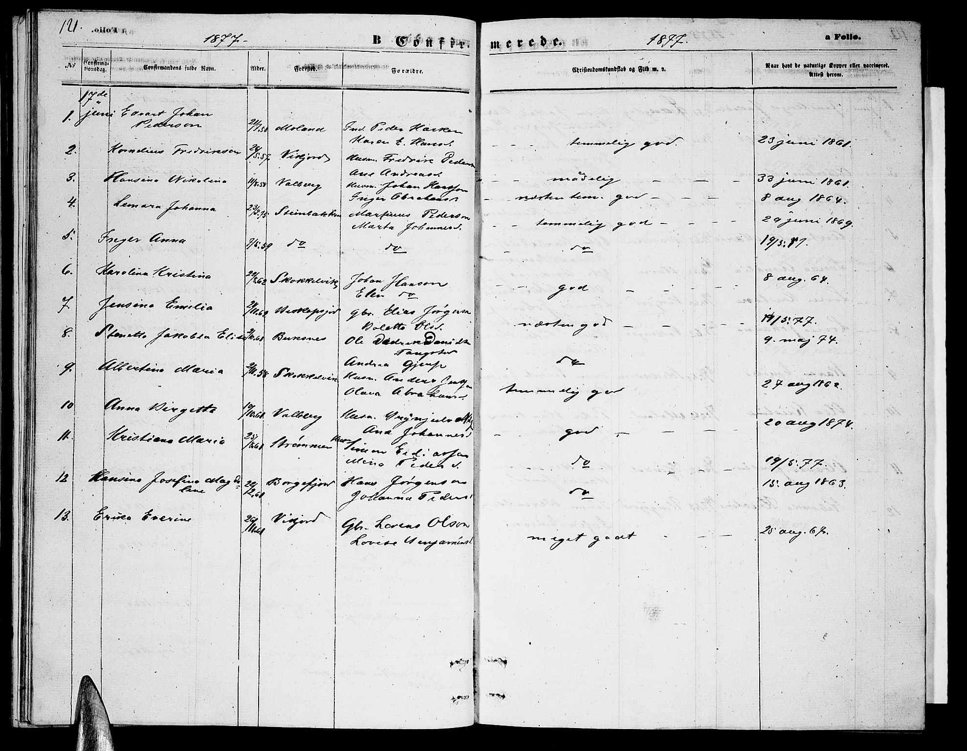 Ministerialprotokoller, klokkerbøker og fødselsregistre - Nordland, AV/SAT-A-1459/884/L1196: Parish register (copy) no. 884C02, 1860-1887, p. 121