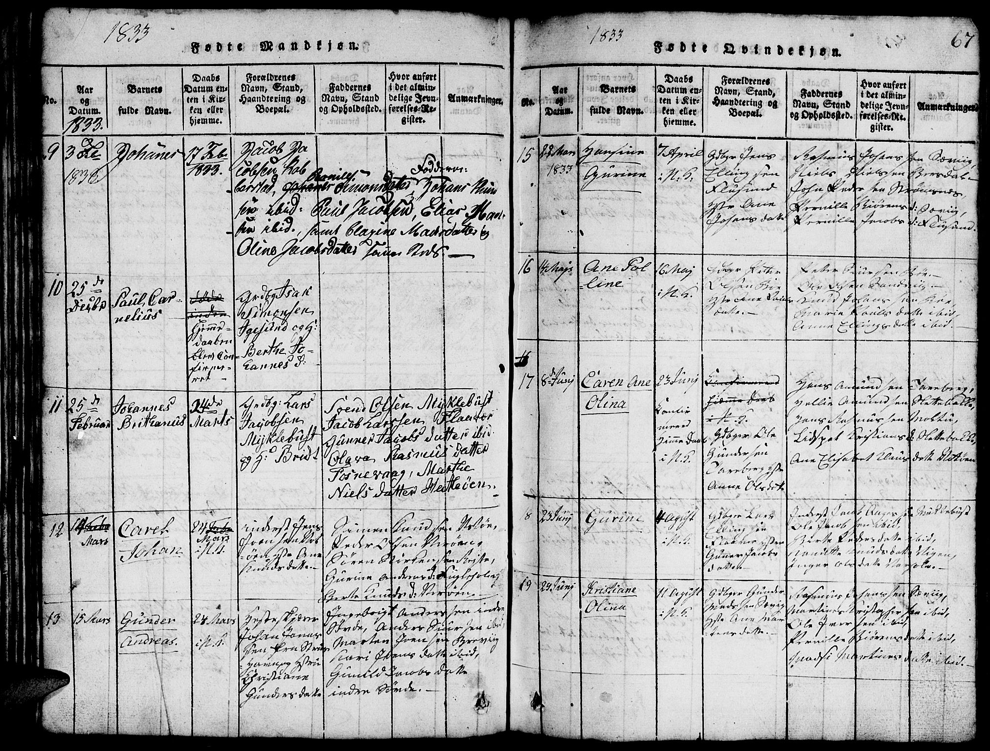 Ministerialprotokoller, klokkerbøker og fødselsregistre - Møre og Romsdal, AV/SAT-A-1454/507/L0078: Parish register (copy) no. 507C01, 1816-1840, p. 67