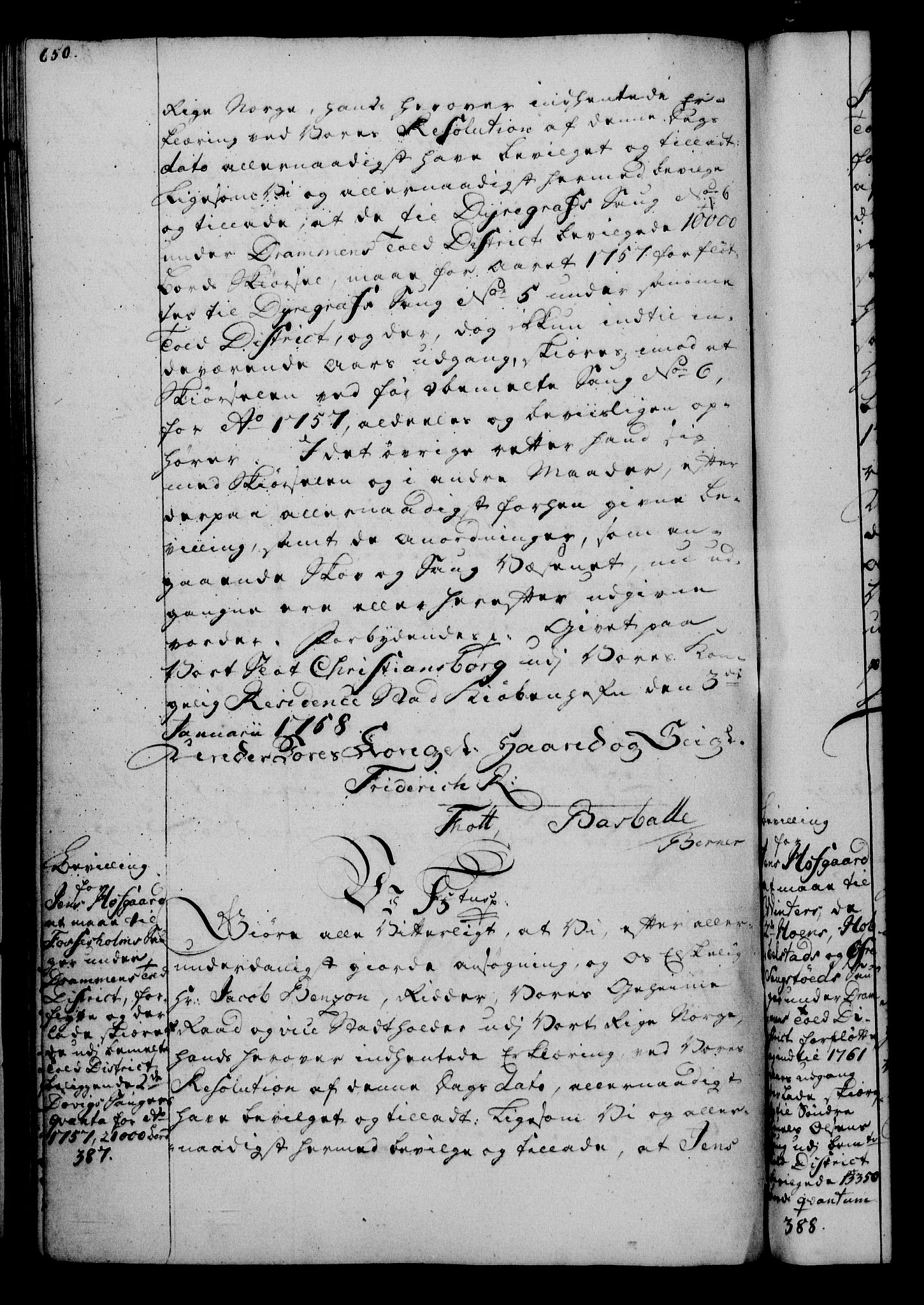 Rentekammeret, Kammerkanselliet, AV/RA-EA-3111/G/Gg/Gga/L0006: Norsk ekspedisjonsprotokoll med register (merket RK 53.6), 1749-1759, p. 650