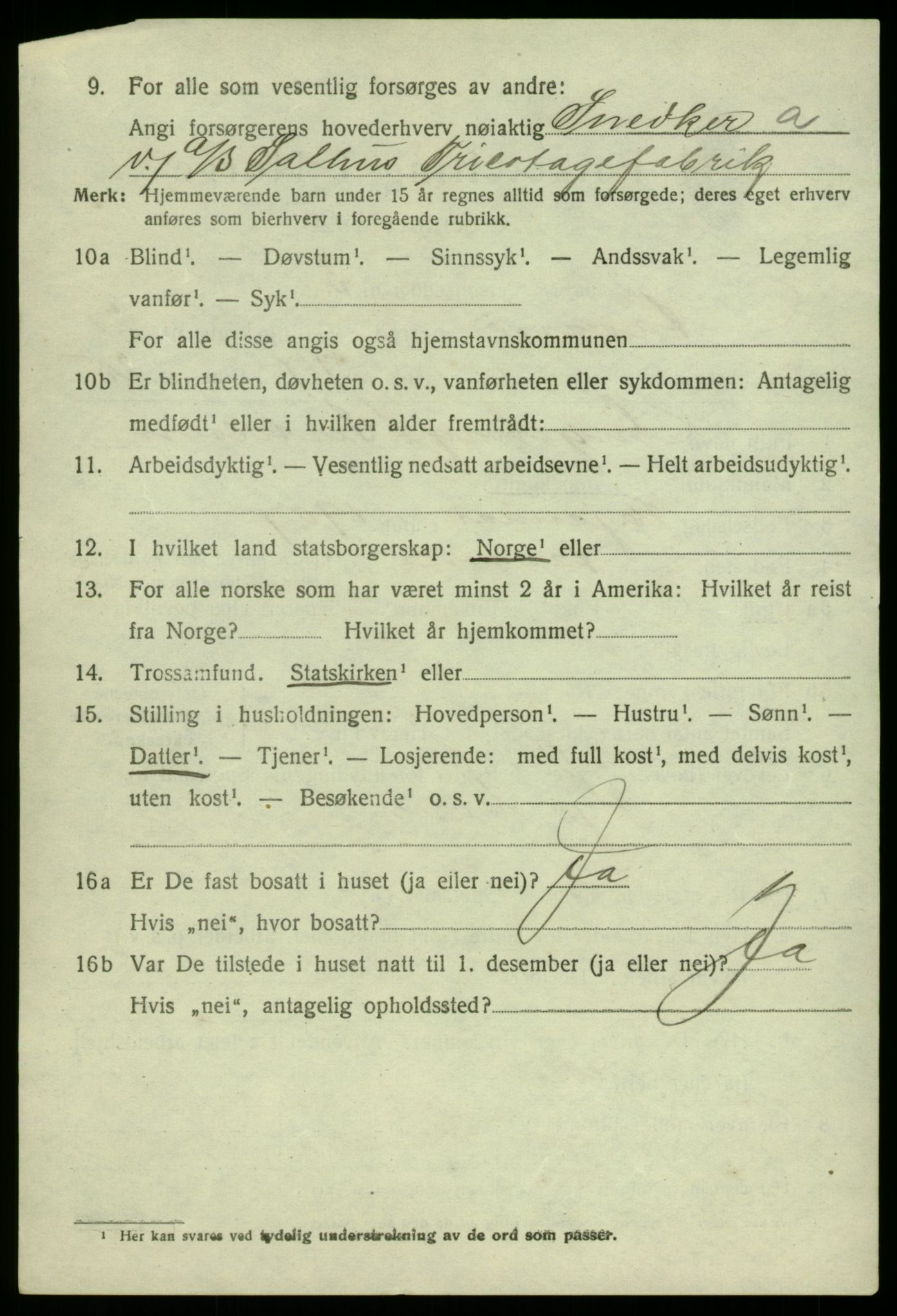 SAB, 1920 census for Åsane, 1920, p. 1232