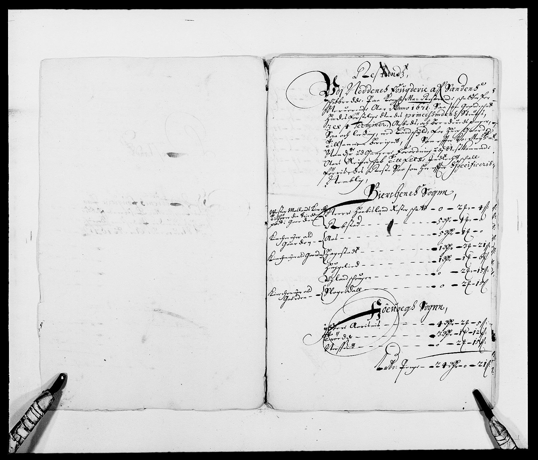 Rentekammeret inntil 1814, Reviderte regnskaper, Fogderegnskap, AV/RA-EA-4092/R39/L2299: Fogderegnskap Nedenes, 1670-1671, p. 278