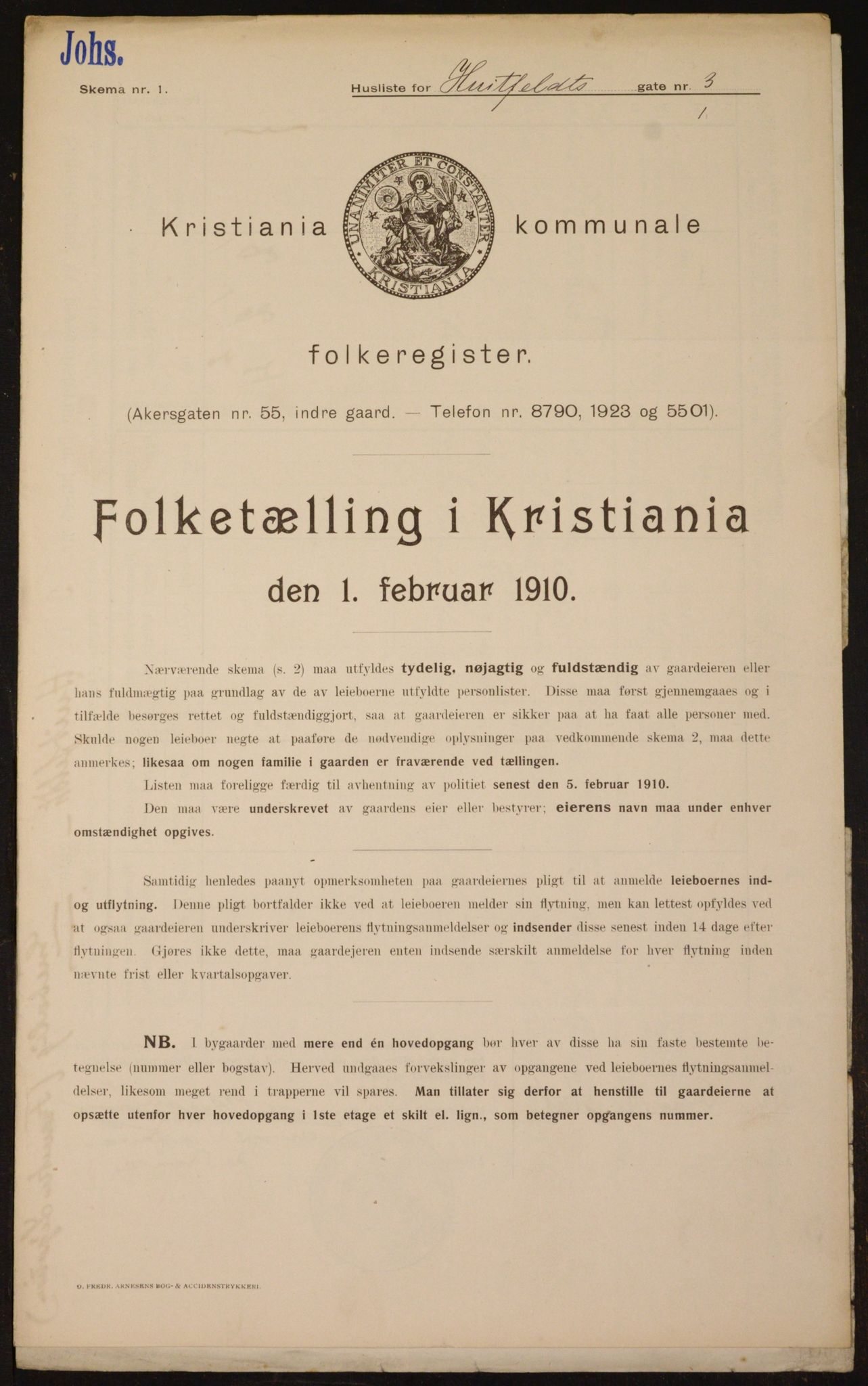 OBA, Municipal Census 1910 for Kristiania, 1910, p. 40749