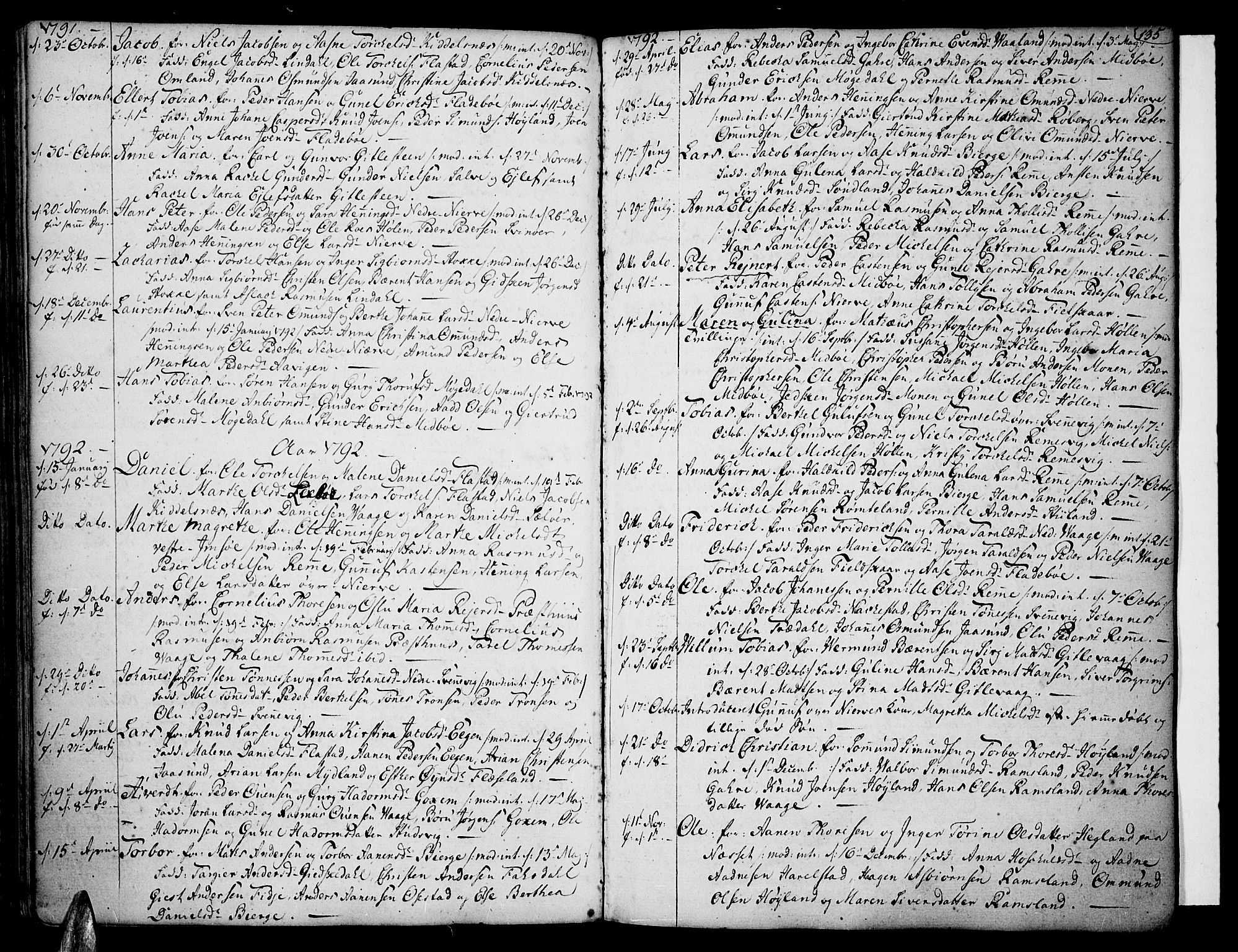 Sør-Audnedal sokneprestkontor, SAK/1111-0039/F/Fa/Fab/L0002: Parish register (official) no. A 2 /2, 1770-1804, p. 135