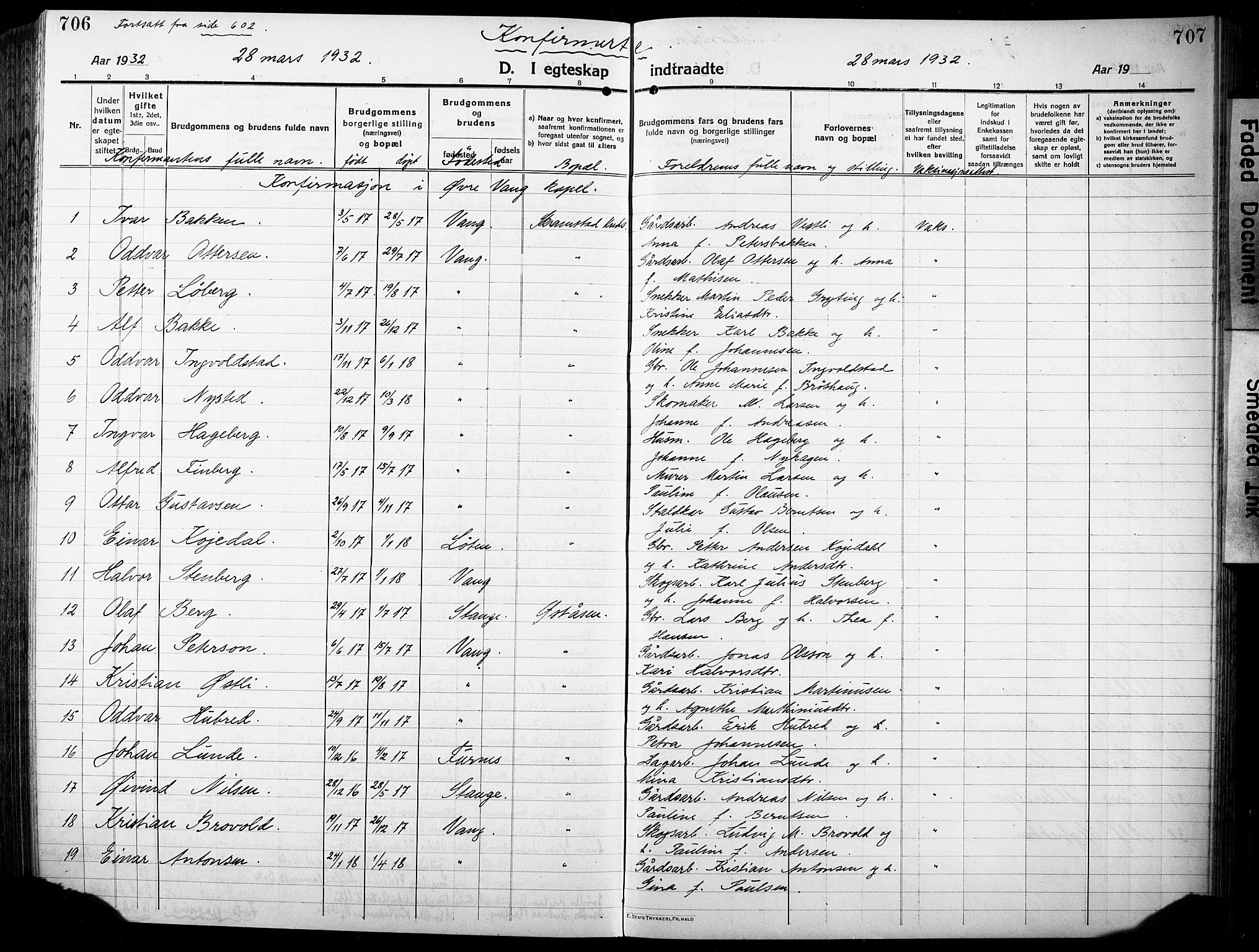 Vang prestekontor, Hedmark, AV/SAH-PREST-008/H/Ha/Hab/L0015: Parish register (copy) no. 15, 1915-1933, p. 706-707