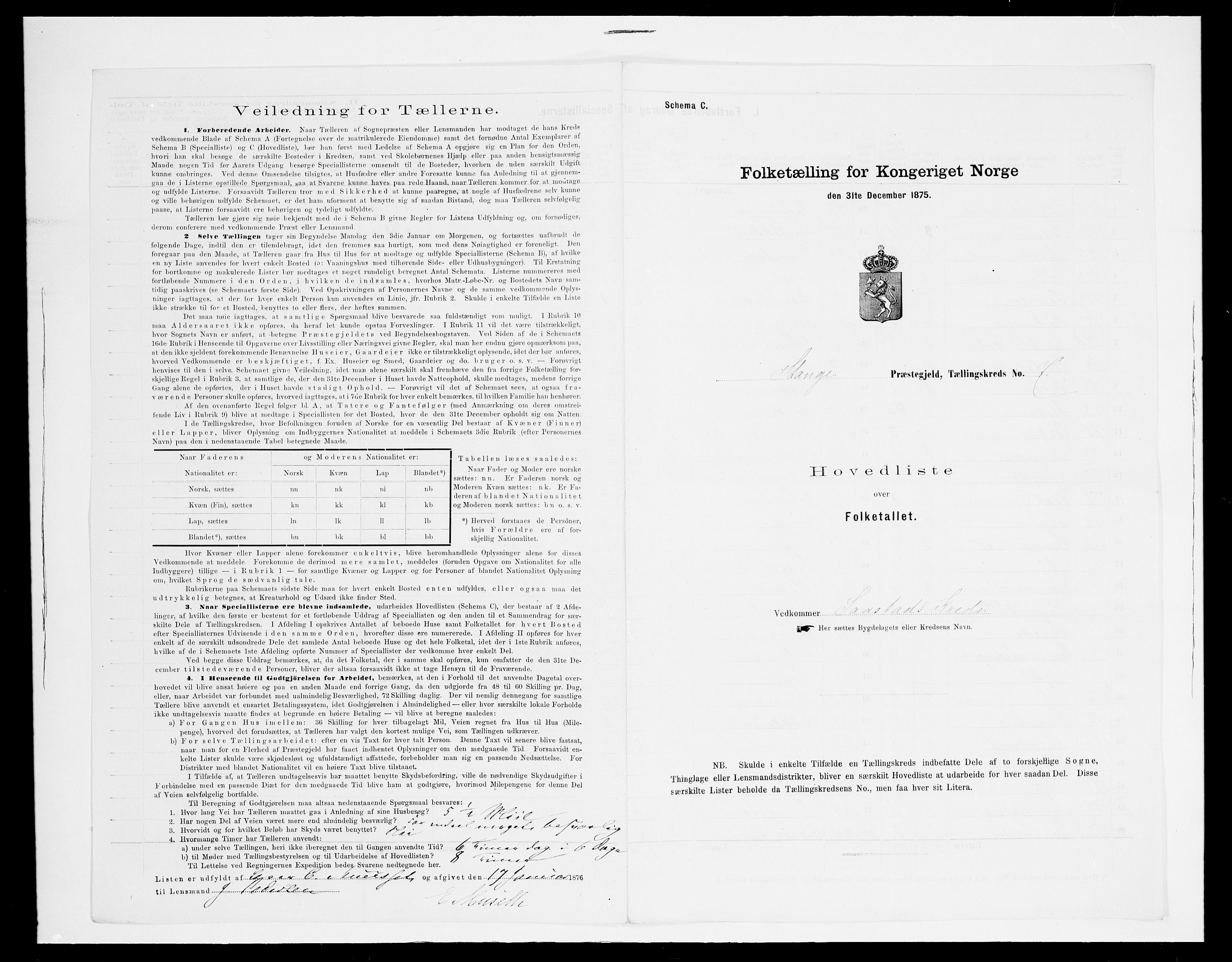 SAH, 1875 census for 0417P Stange, 1875, p. 40