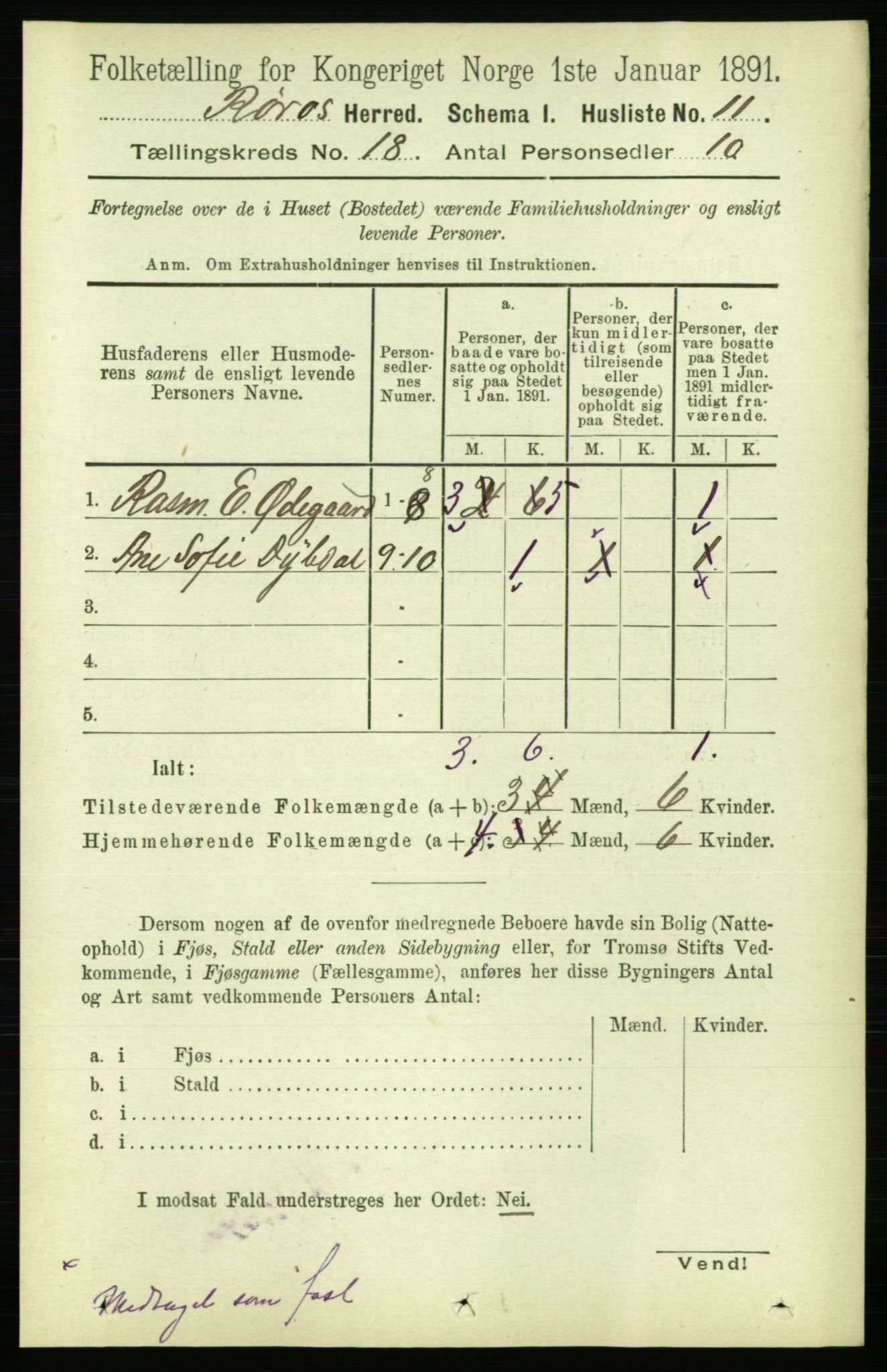 RA, 1891 census for 1640 Røros, 1891, p. 4811