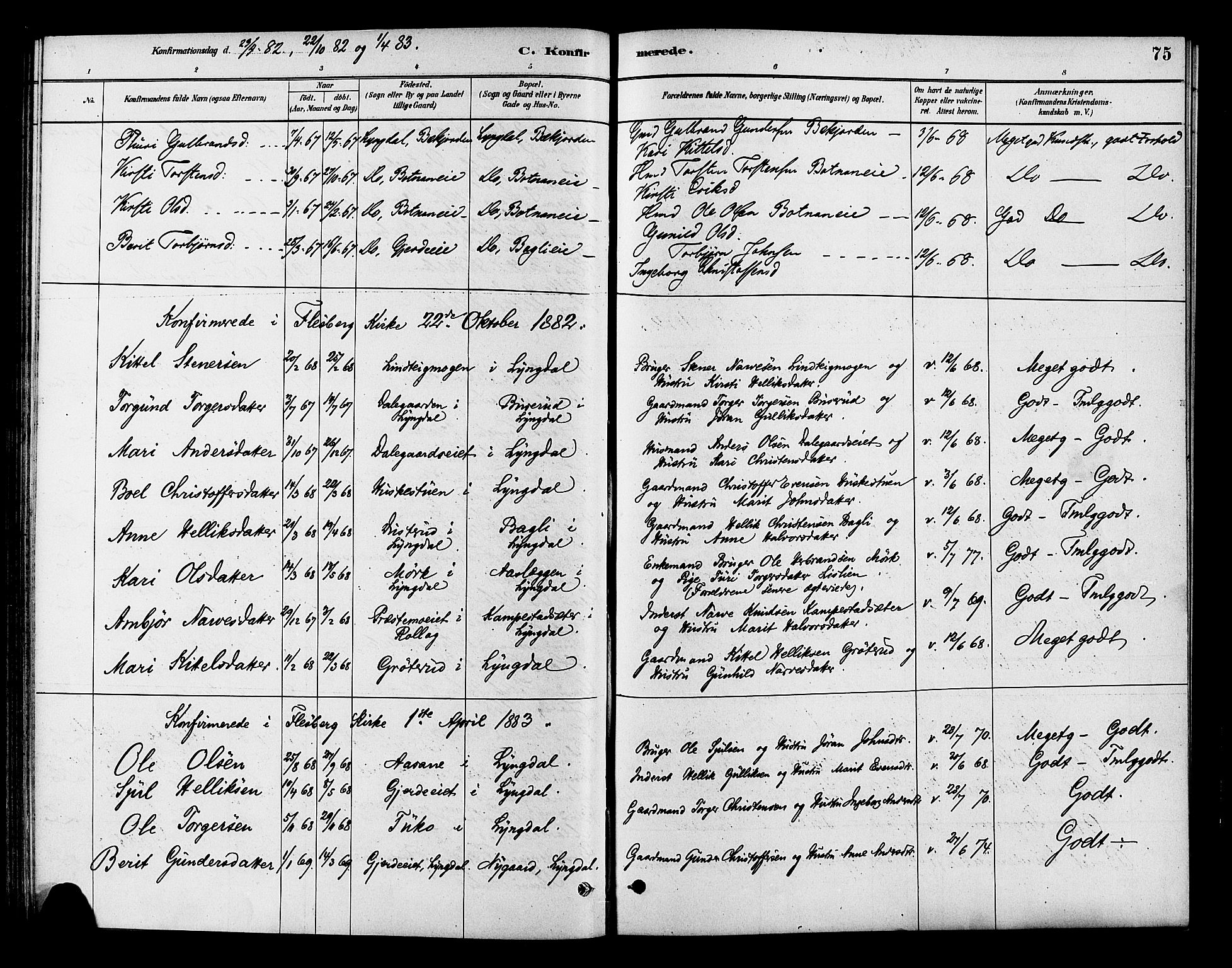 Flesberg kirkebøker, AV/SAKO-A-18/F/Fc/L0001: Parish register (official) no. III 1, 1879-1905, p. 75