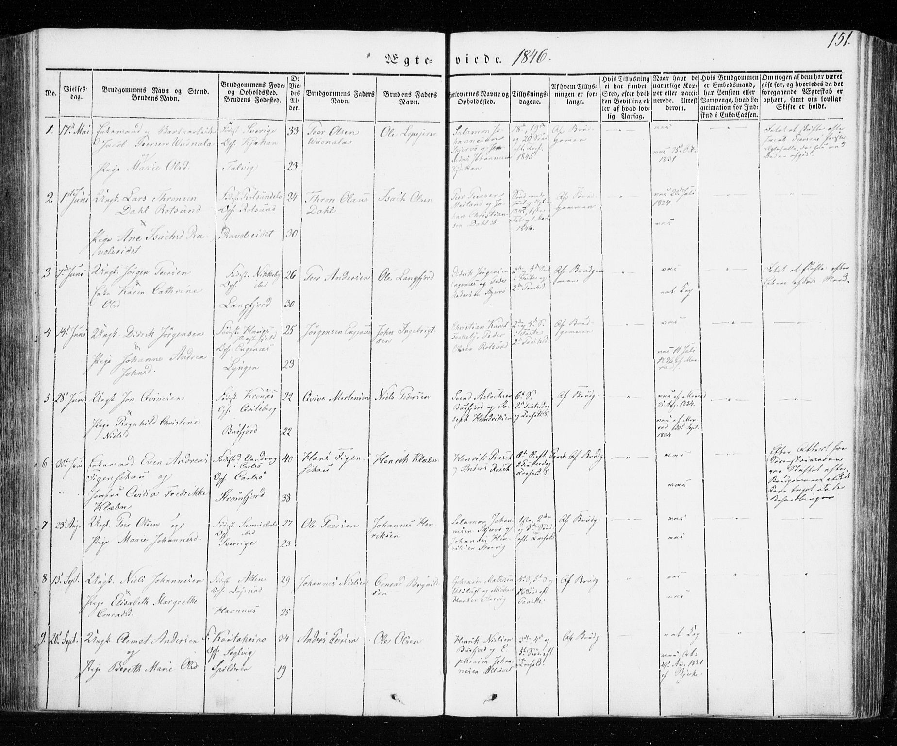 Skjervøy sokneprestkontor, SATØ/S-1300/H/Ha/Haa/L0005kirke: Parish register (official) no. 5, 1838-1847, p. 151