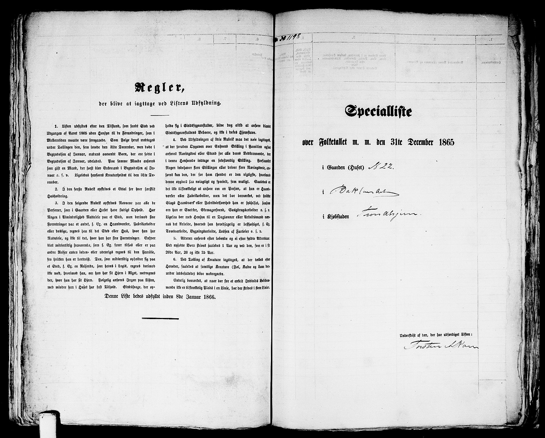 RA, 1865 census for Trondheim, 1865, p. 2490
