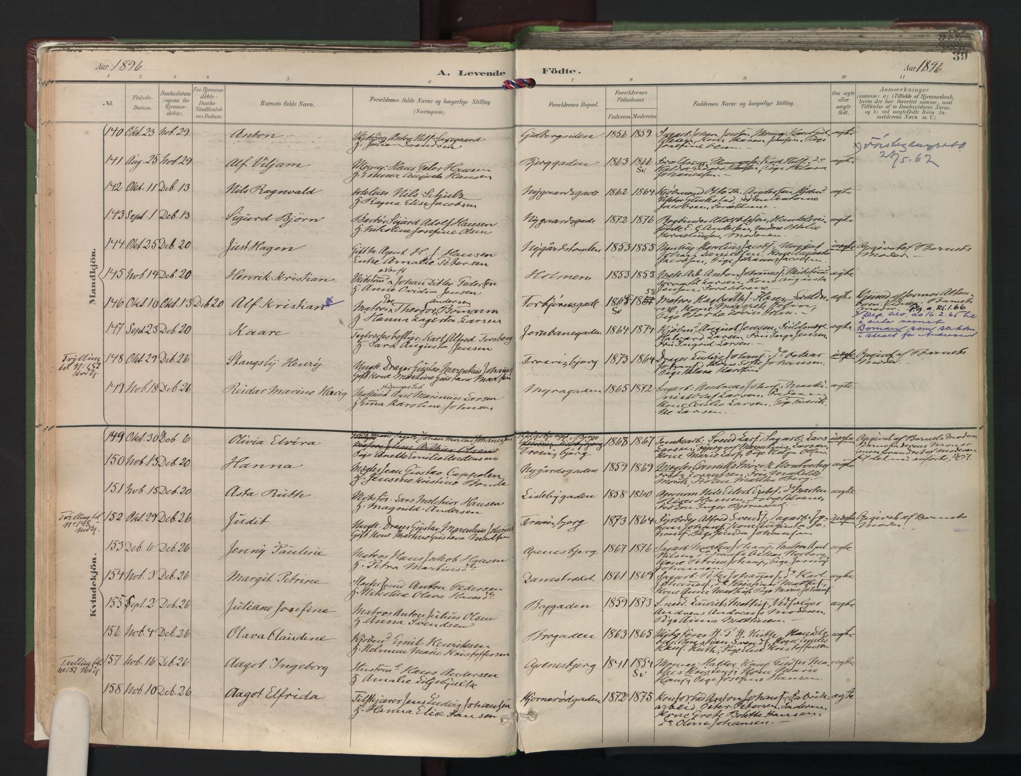 Fredrikstad domkirkes prestekontor Kirkebøker, AV/SAO-A-10906/F/Fa/L0006: Parish register (official) no. 6, 1894-1914, p. 39