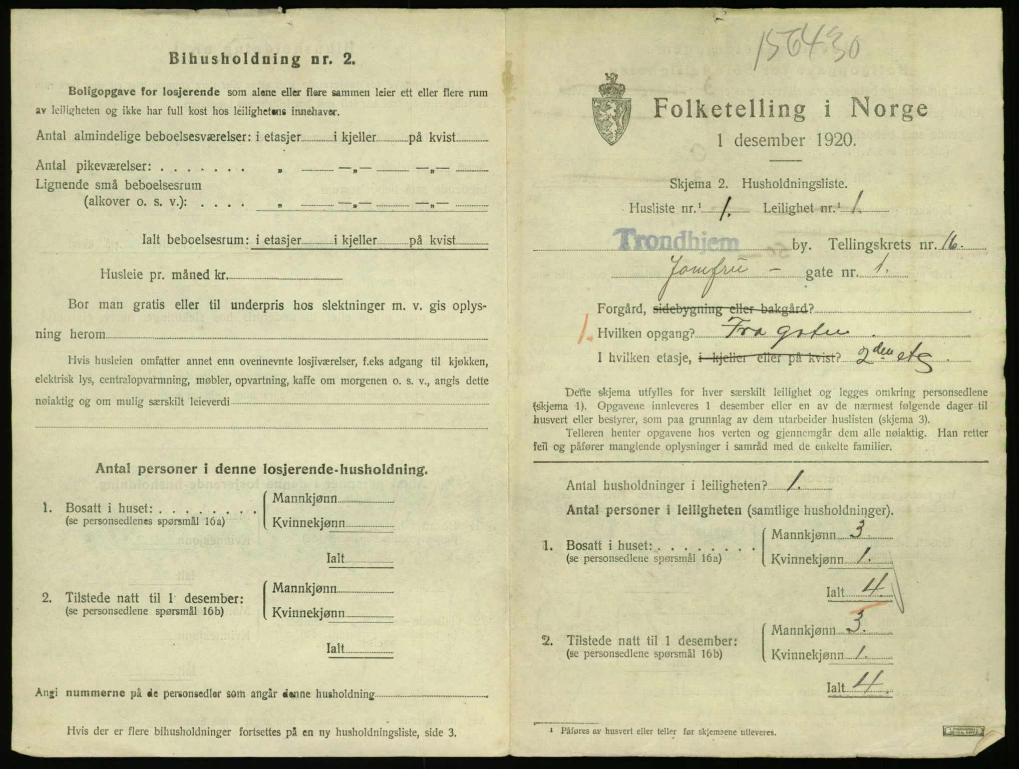 SAT, 1920 census for Trondheim, 1920, p. 12876