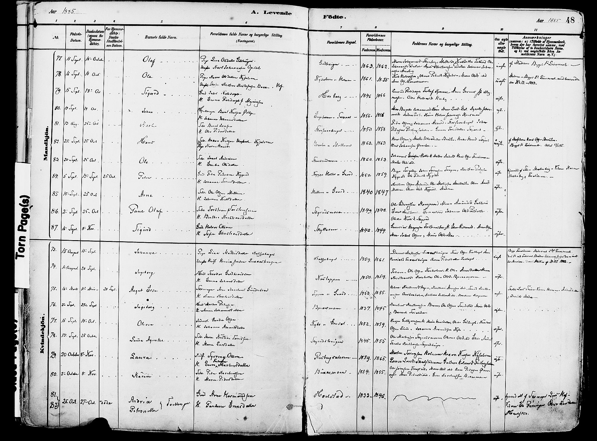 Grue prestekontor, SAH/PREST-036/H/Ha/Haa/L0012: Parish register (official) no. 12, 1881-1897, p. 48