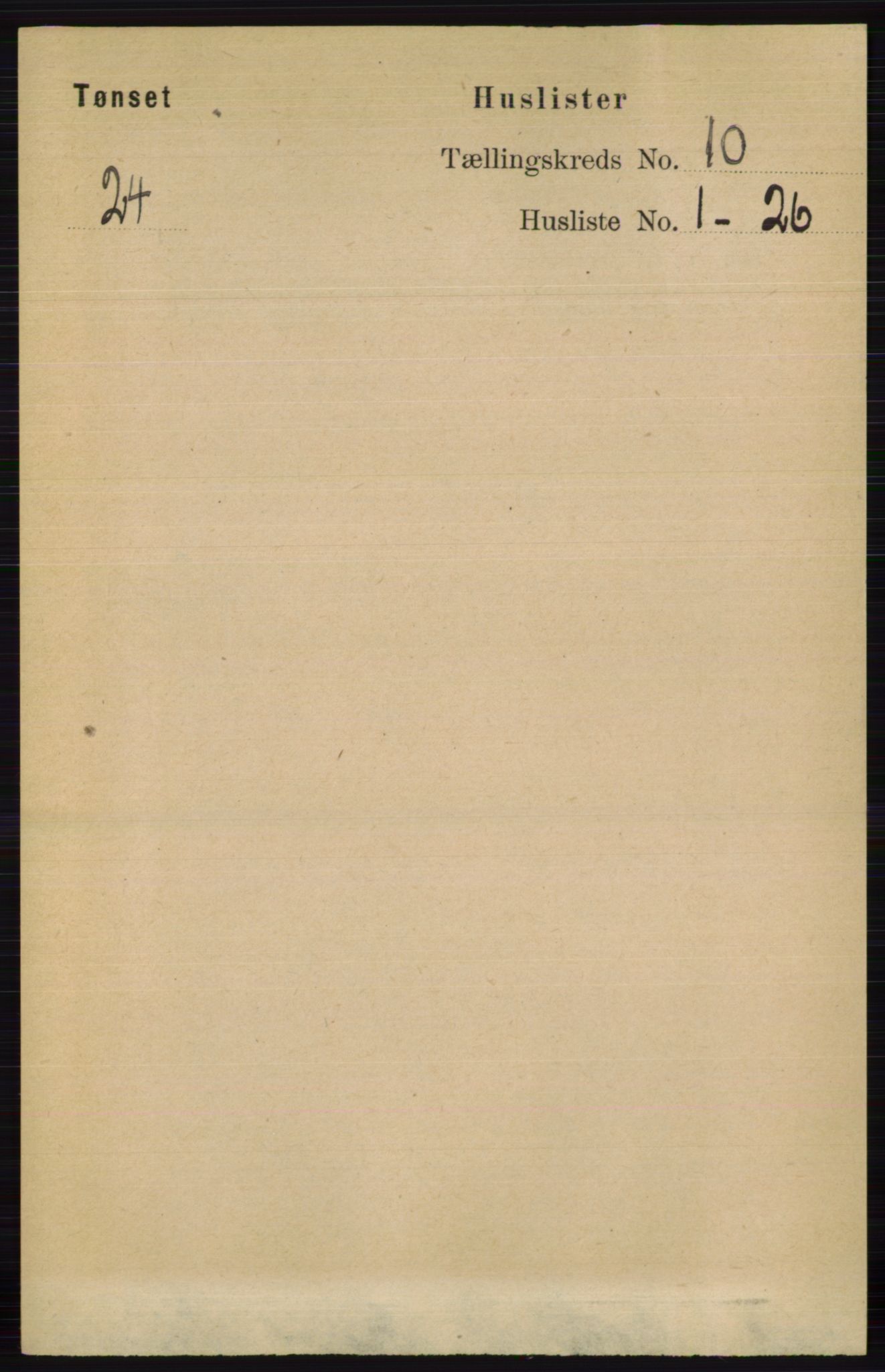 RA, 1891 census for 0437 Tynset, 1891, p. 2809