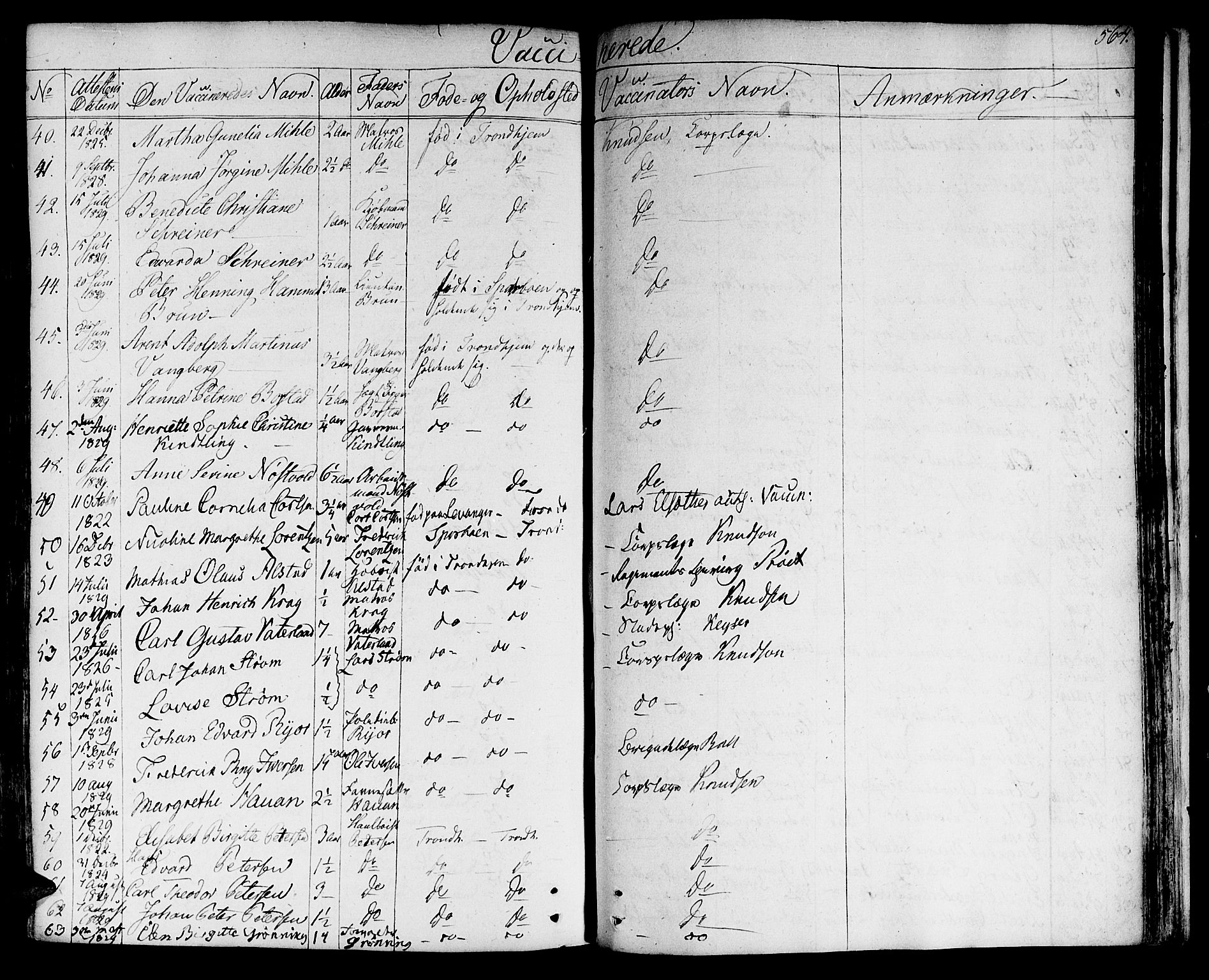 Ministerialprotokoller, klokkerbøker og fødselsregistre - Sør-Trøndelag, AV/SAT-A-1456/601/L0045: Parish register (official) no. 601A13, 1821-1831, p. 564