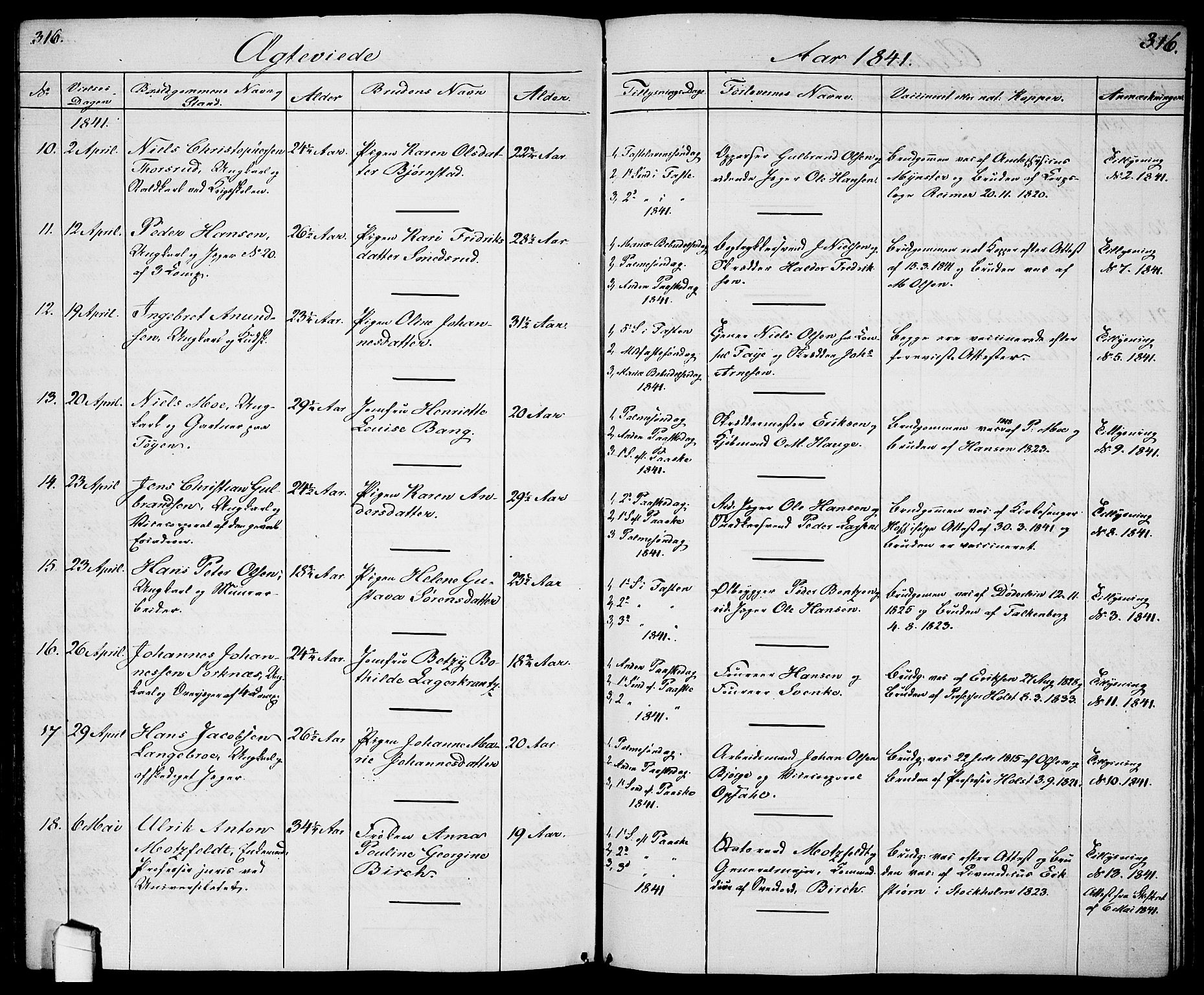 Garnisonsmenigheten Kirkebøker, SAO/A-10846/G/Ga/L0005: Parish register (copy) no. 5, 1841-1860, p. 316