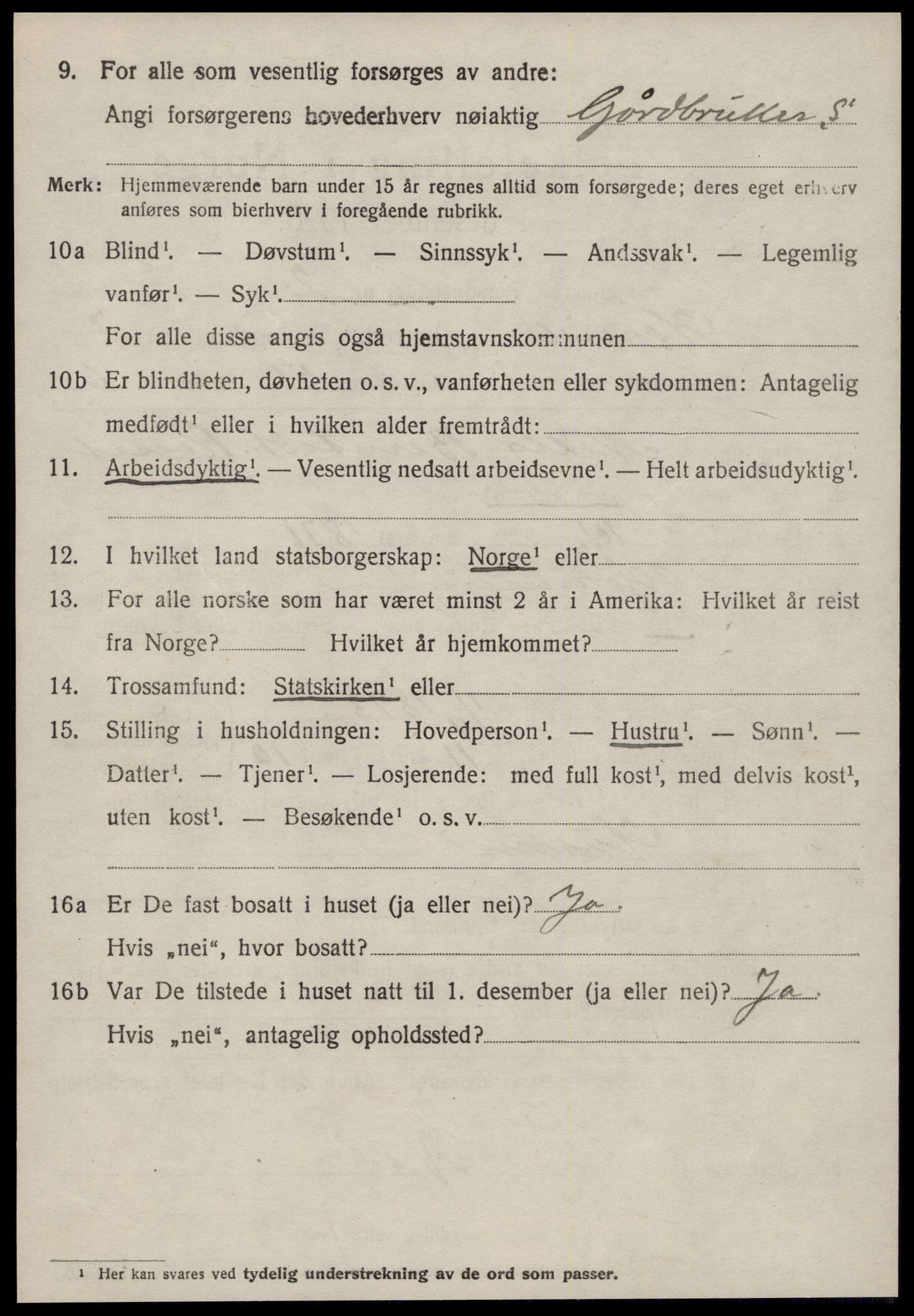 SAT, 1920 census for Hareid, 1920, p. 2496